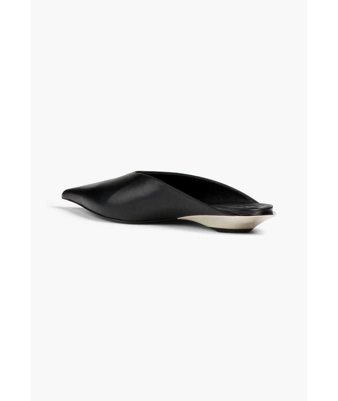 MUGLER Черные кожаные мюли, фото 4