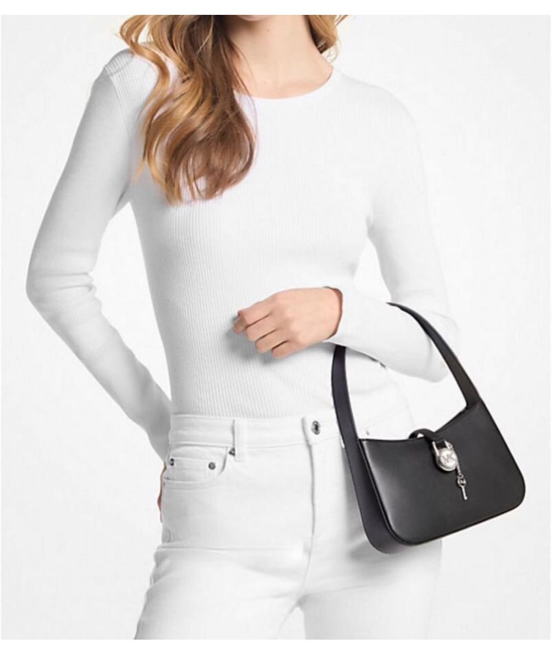 MICHAEL KORS Черная кожаная сумка с короткими ручками, фото 6