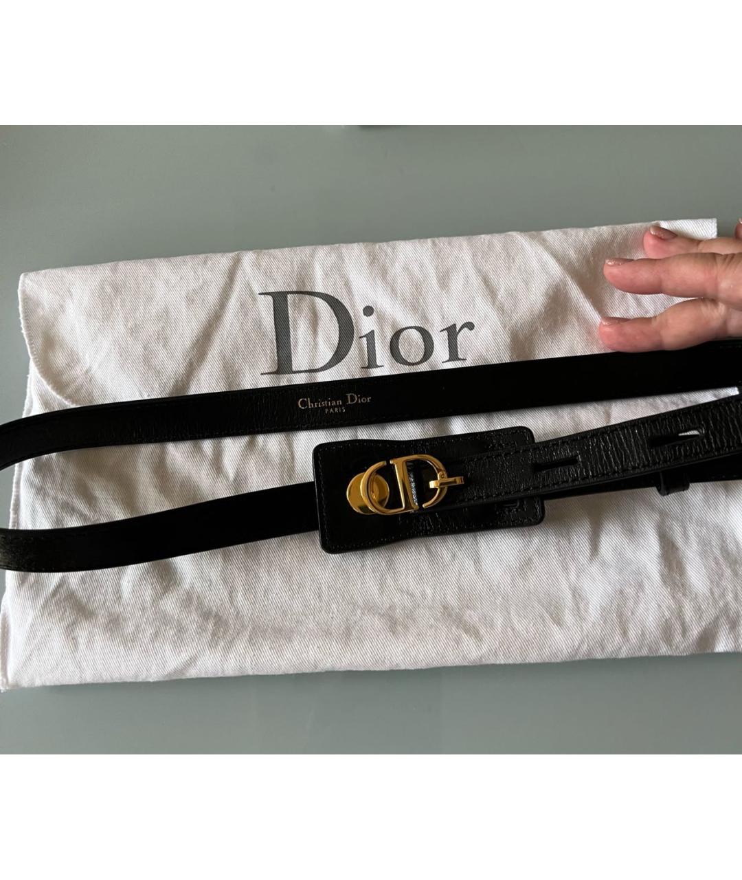 CHRISTIAN DIOR Черный кожаный ремень, фото 4
