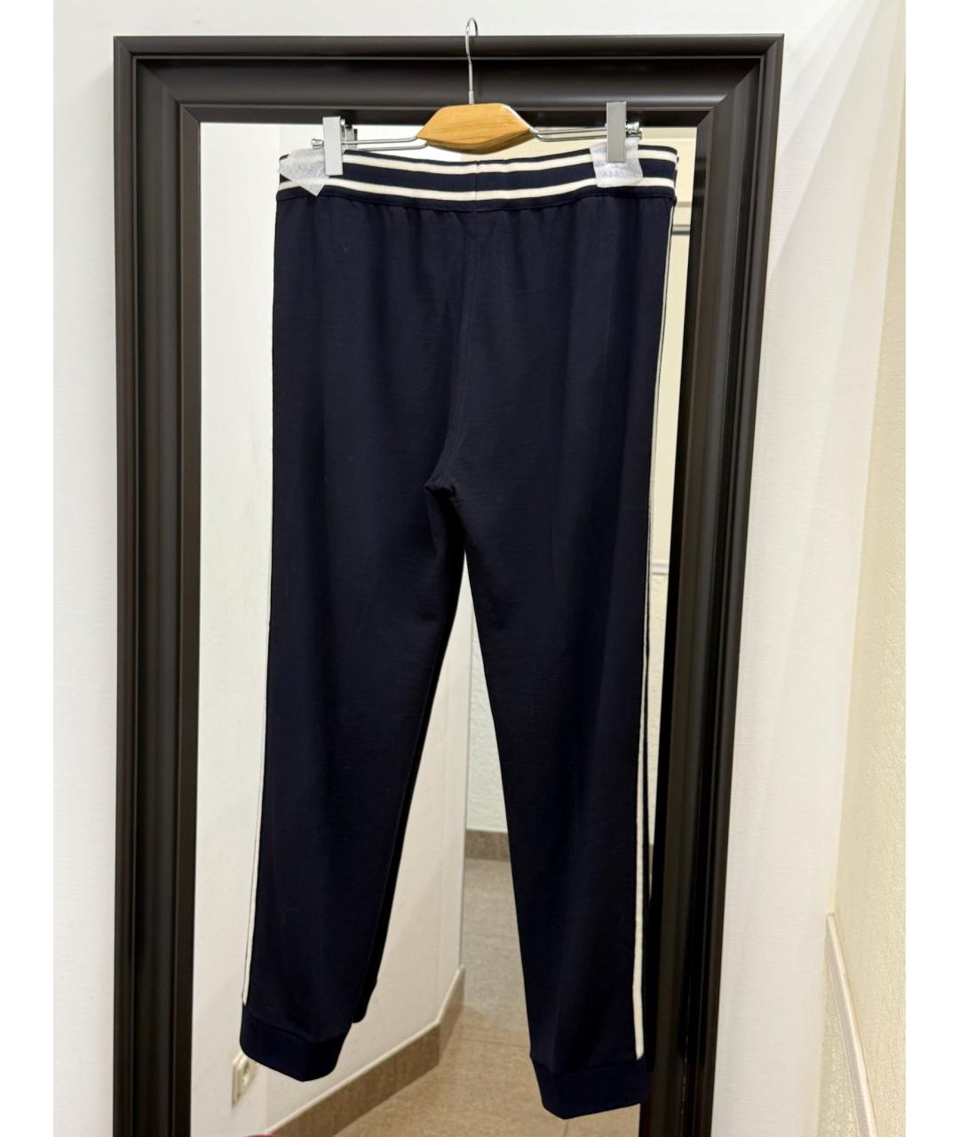 ZEGNA Темно-синие шерстяные повседневные брюки, фото 2