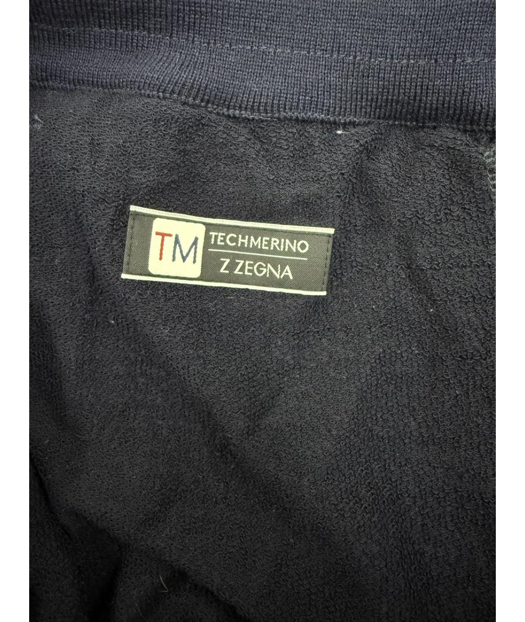 ZEGNA Темно-синие шерстяные повседневные брюки, фото 5