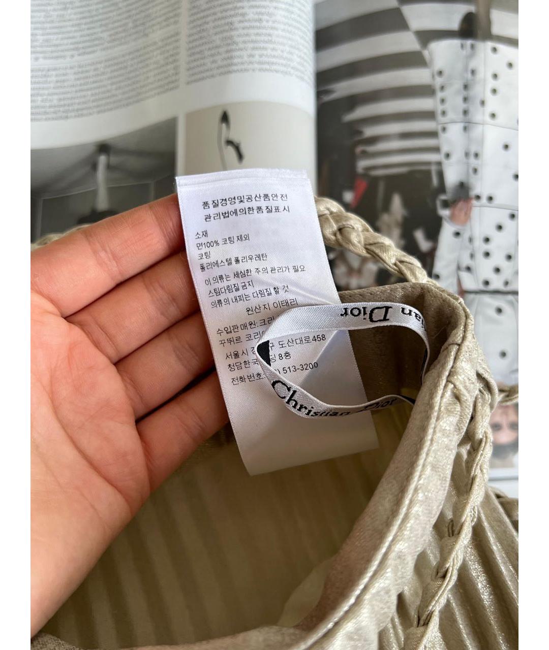 CHRISTIAN DIOR Бежевая хлопковая юбка макси, фото 7
