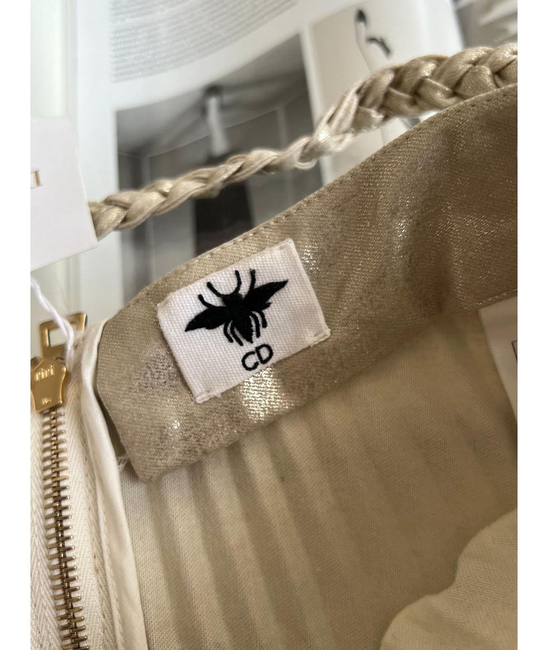 CHRISTIAN DIOR Бежевая хлопковая юбка макси, фото 4