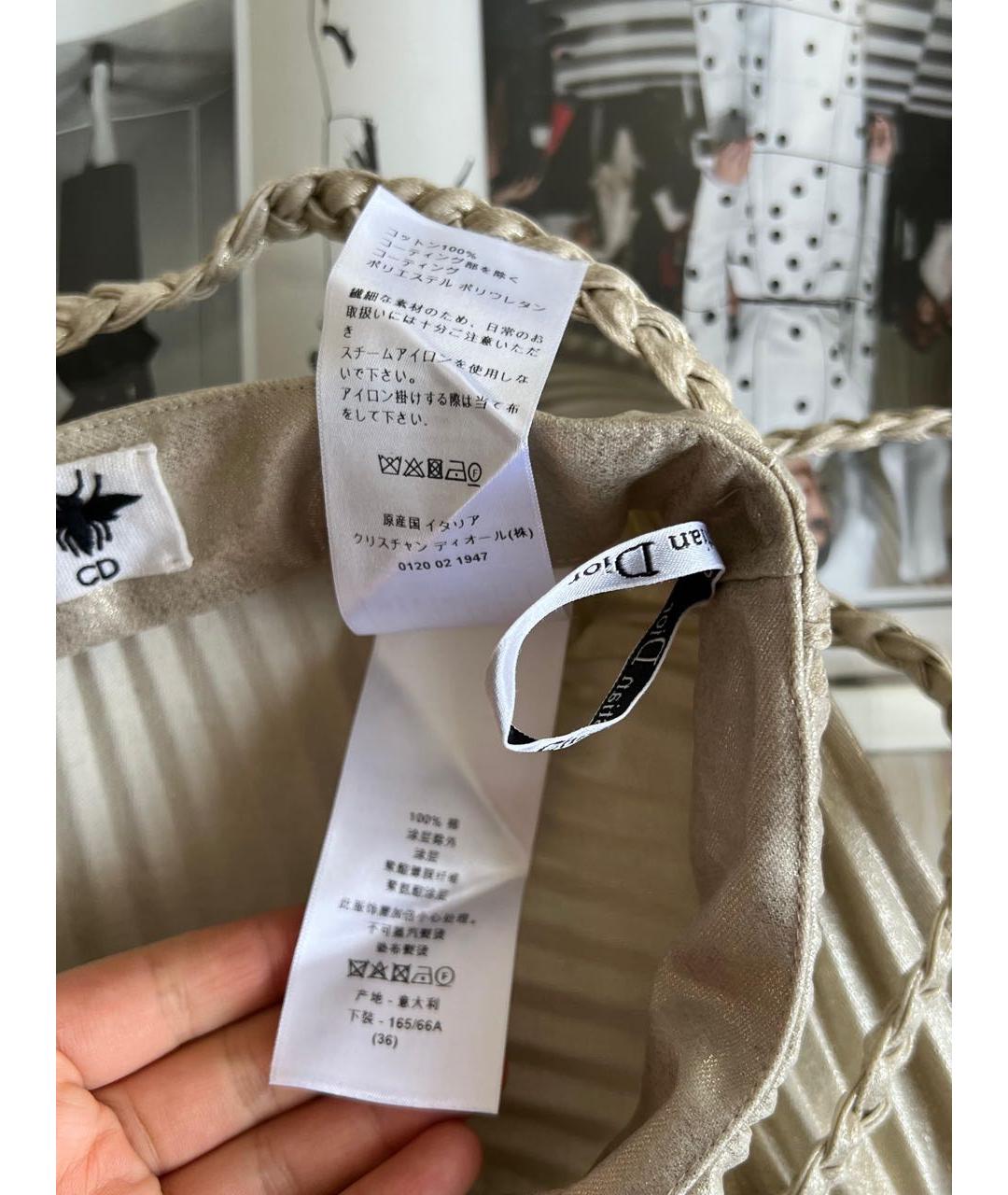 CHRISTIAN DIOR Бежевая хлопковая юбка макси, фото 6