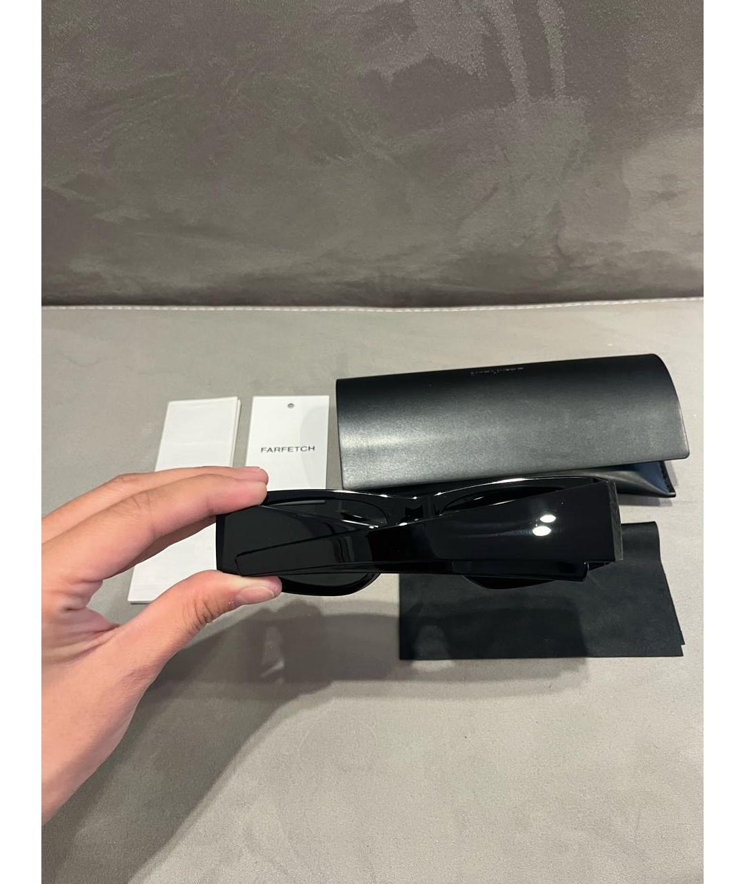 SAINT LAURENT Черные пластиковые солнцезащитные очки, фото 6