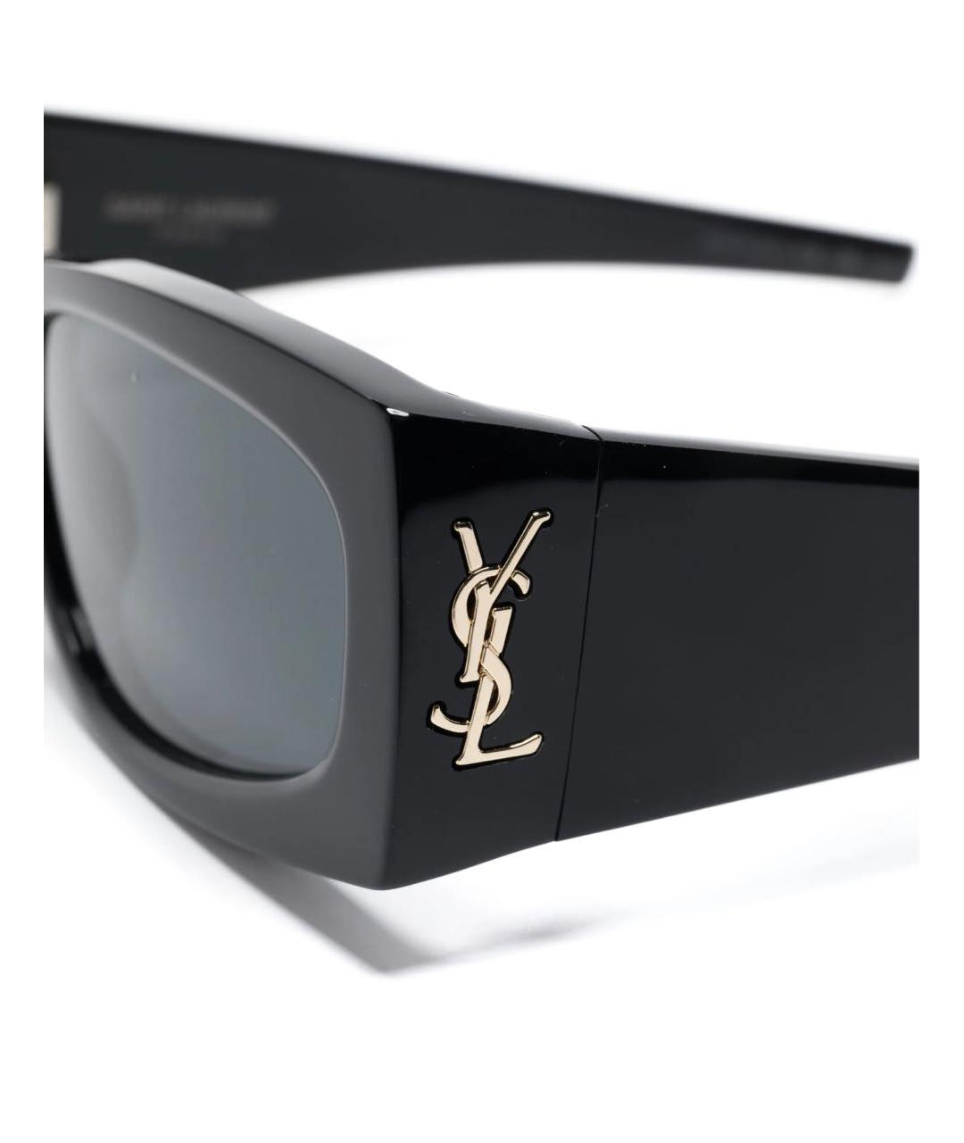 SAINT LAURENT Черные пластиковые солнцезащитные очки, фото 3