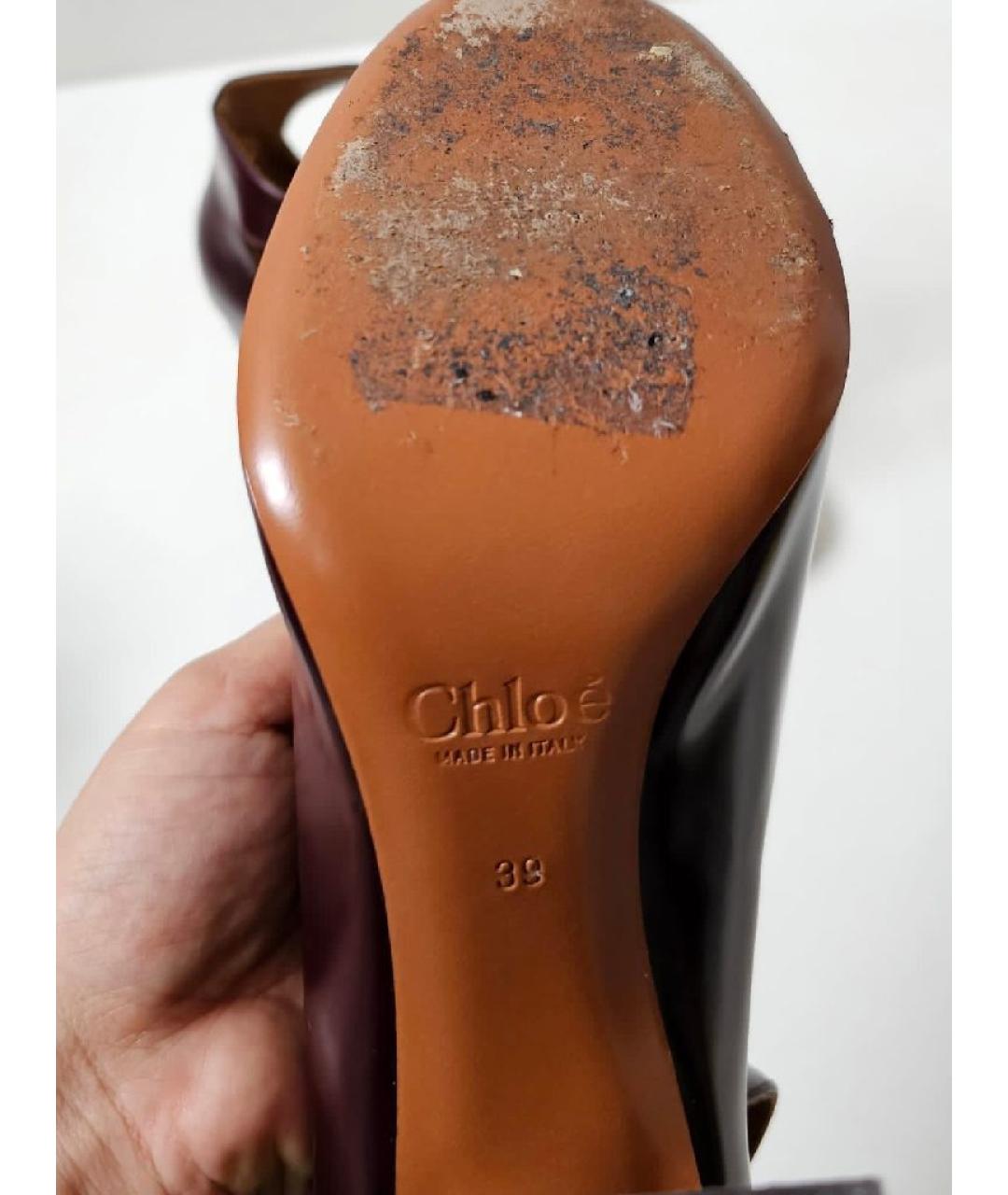 CHLOE Коричневые кожаные туфли, фото 5
