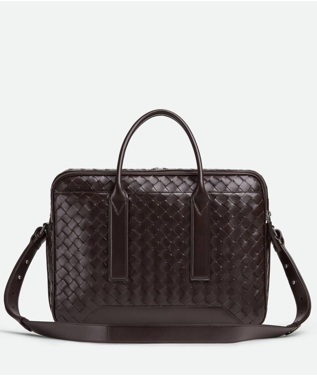 BOTTEGA VENETA Черный кожаный портфель, фото 2