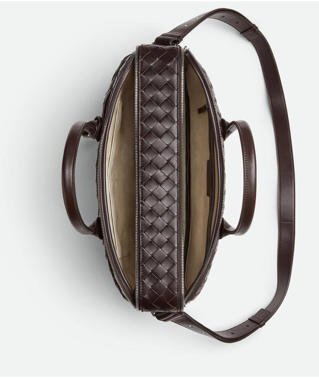 BOTTEGA VENETA Черный кожаный портфель, фото 4