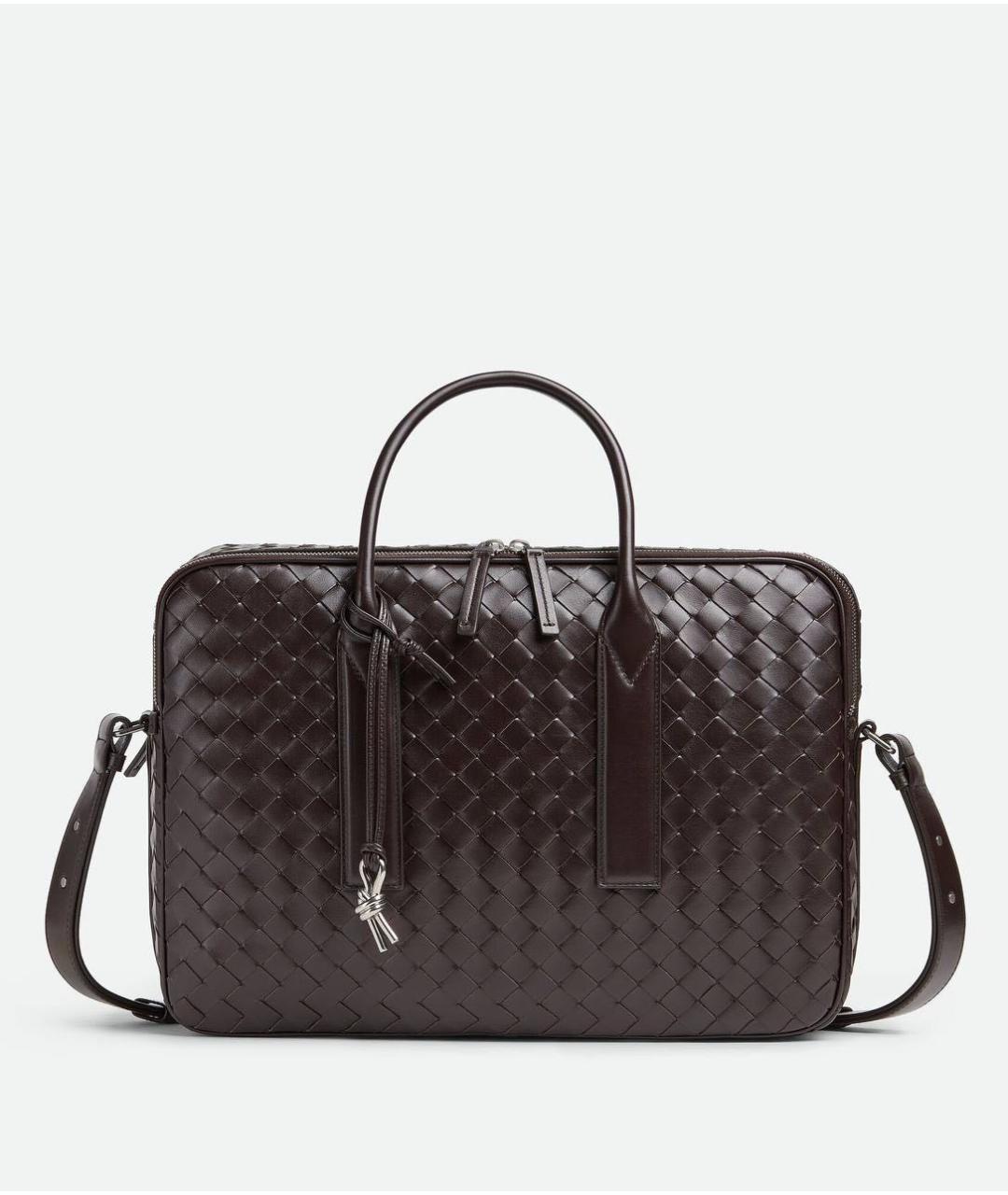 BOTTEGA VENETA Черный кожаный портфель, фото 6