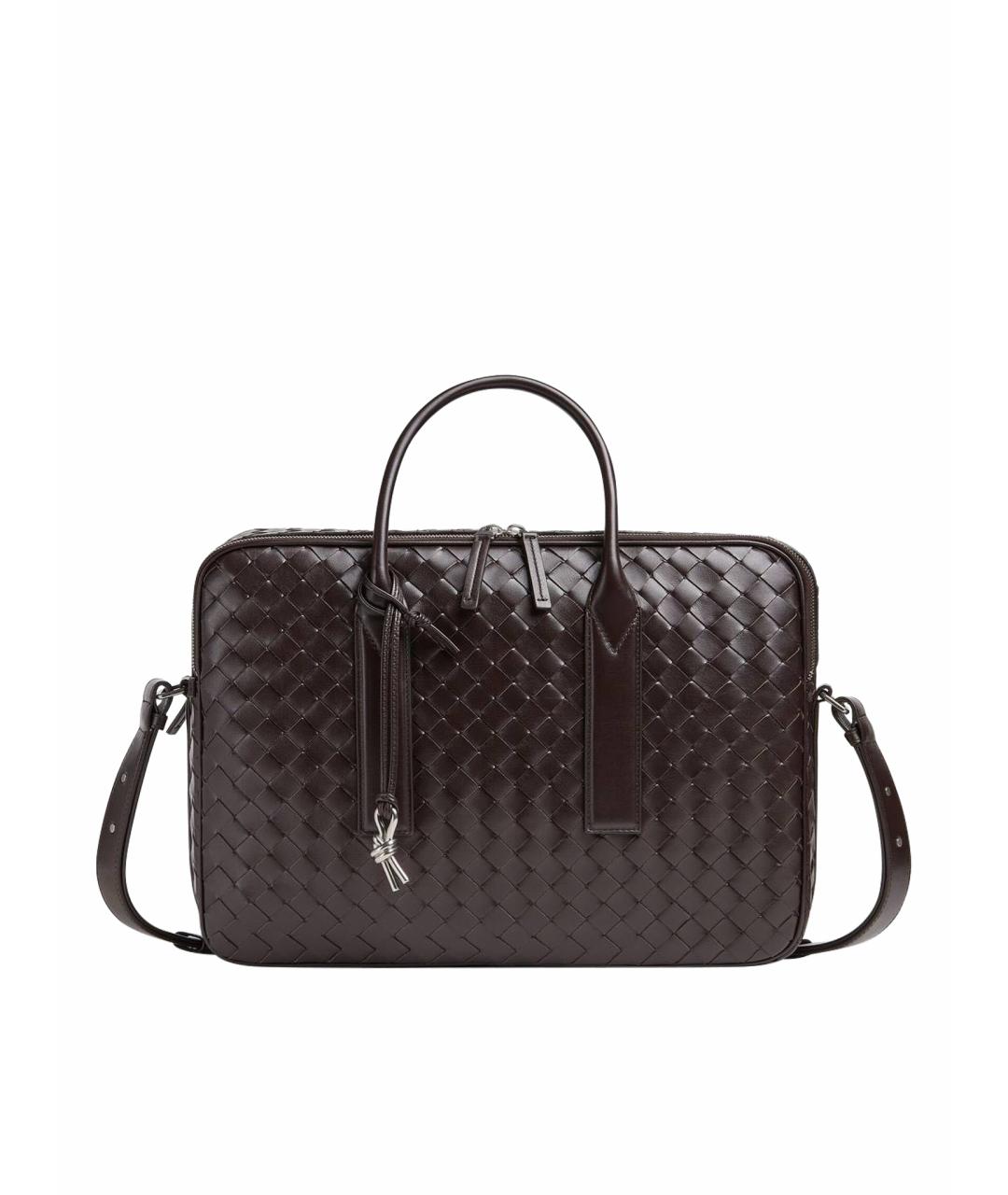 BOTTEGA VENETA Черный кожаный портфель, фото 1