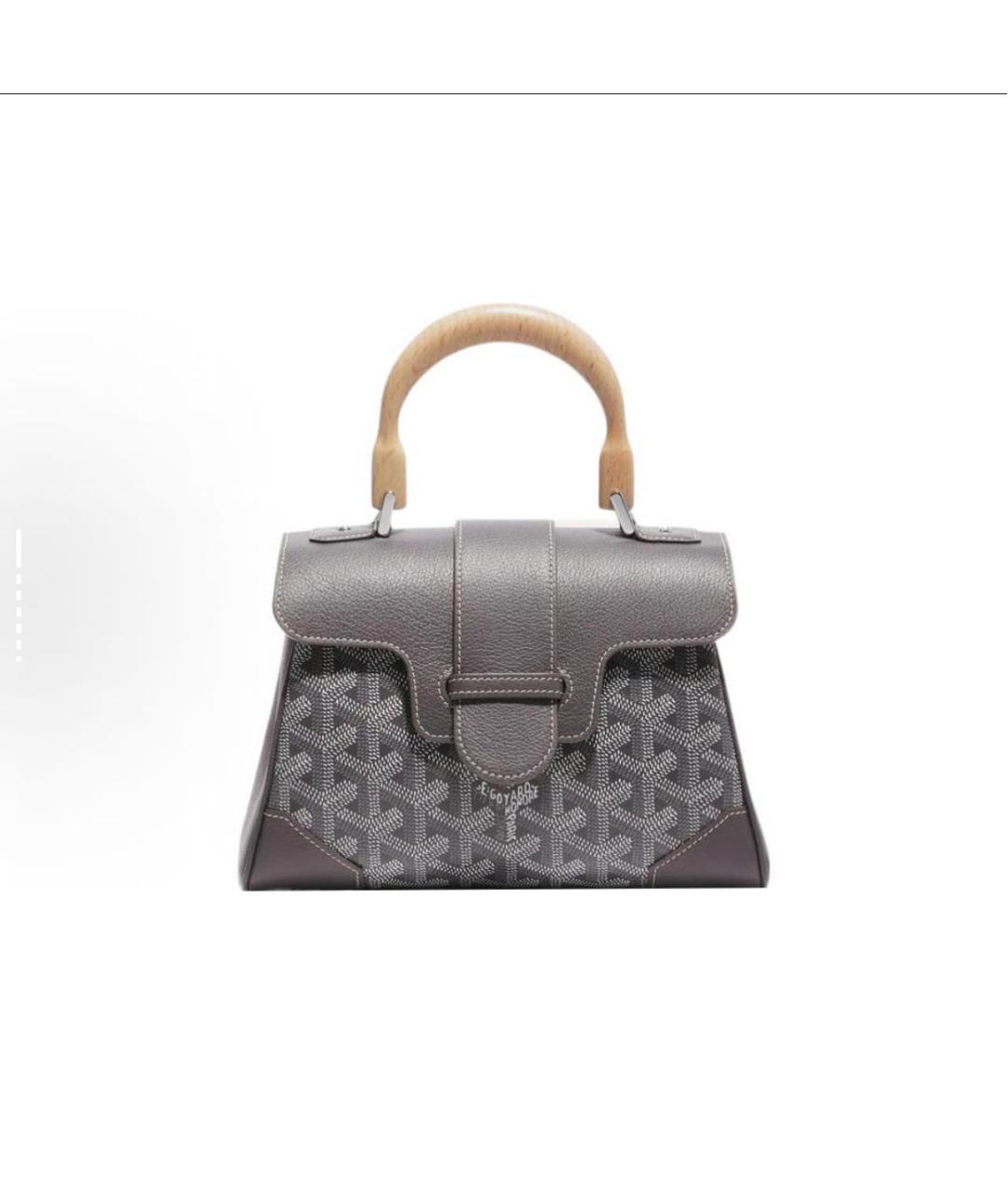 GOYARD Антрацитовая кожаная сумка через плечо, фото 2