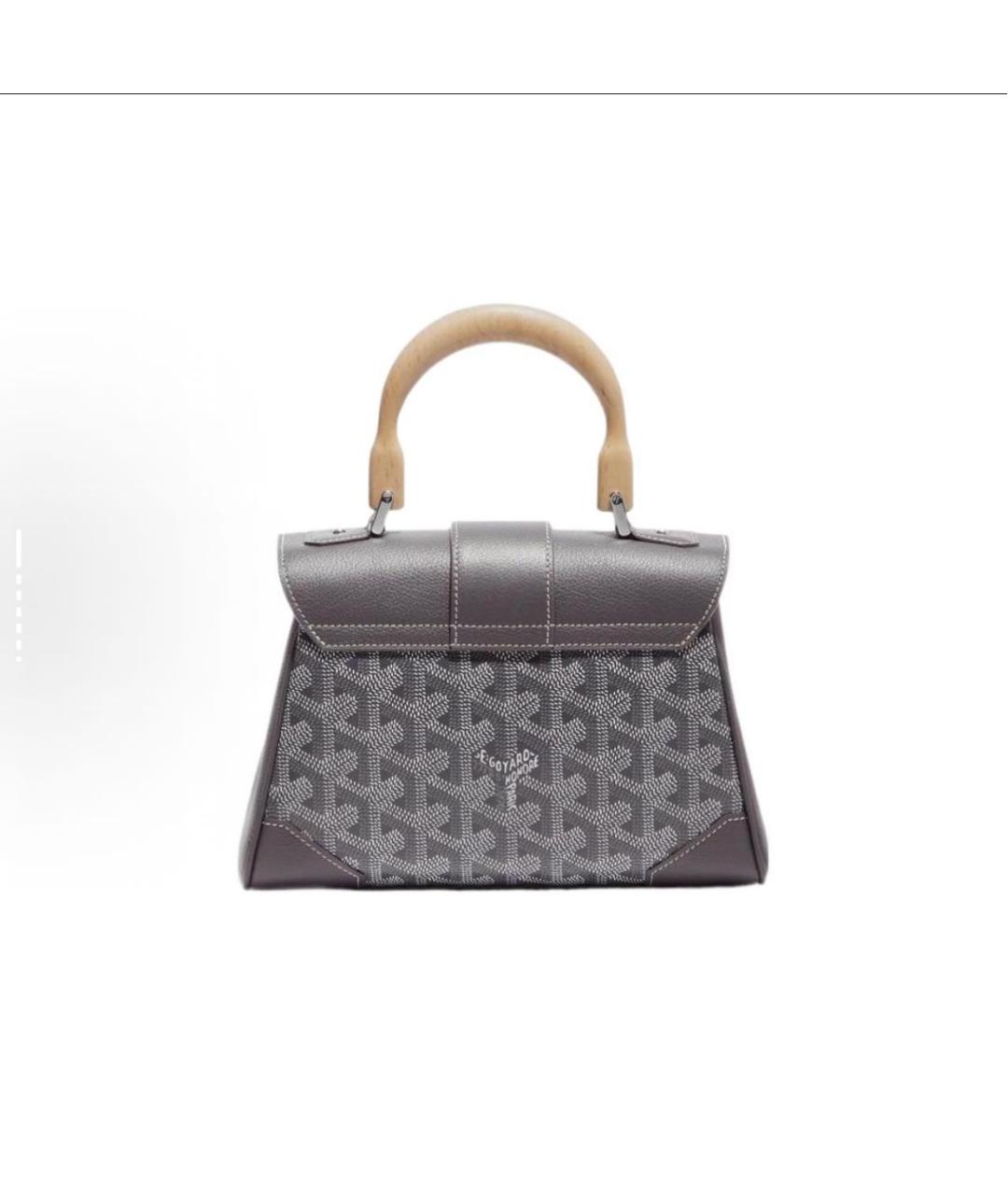GOYARD Антрацитовая кожаная сумка через плечо, фото 3