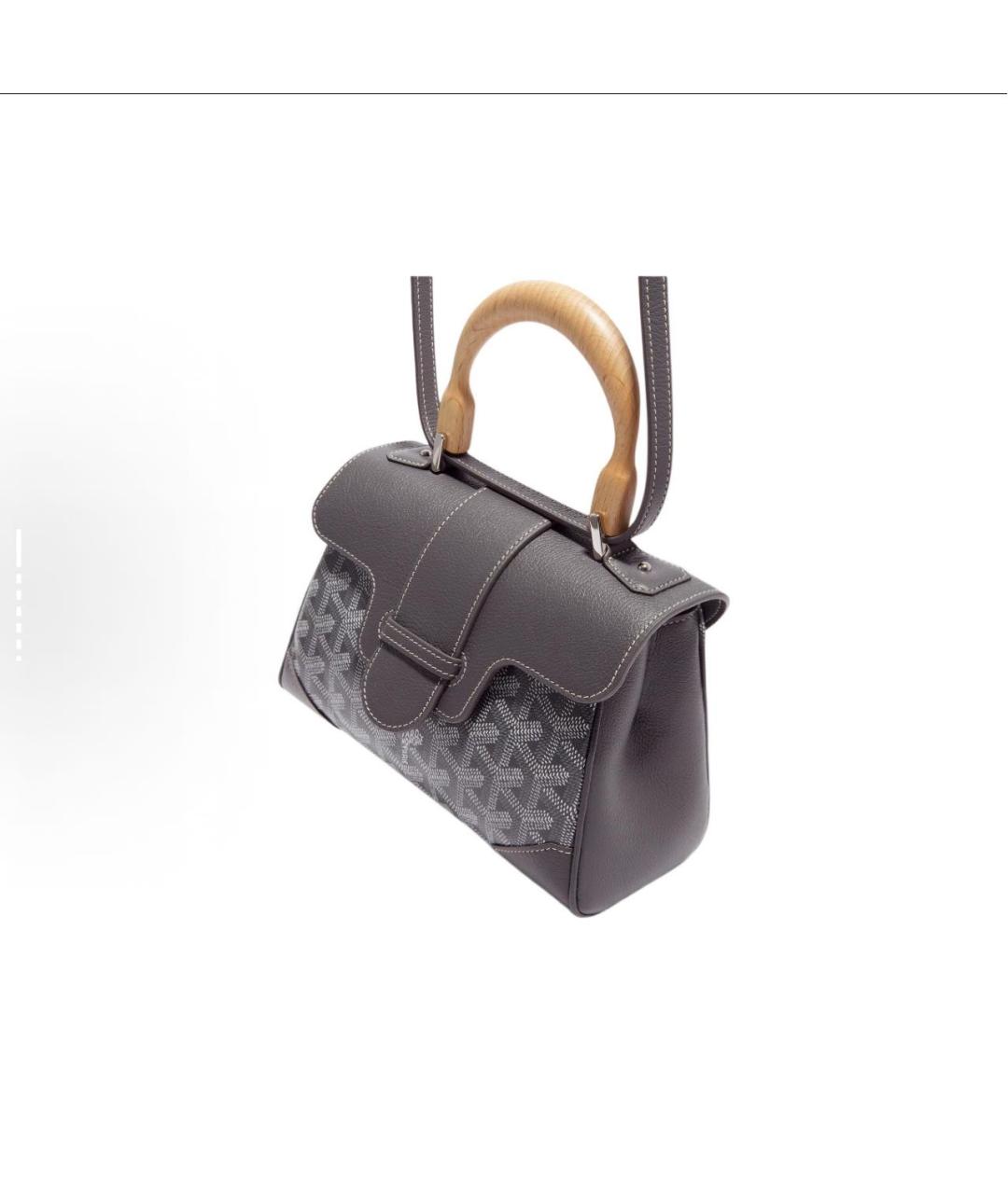 GOYARD Антрацитовая кожаная сумка через плечо, фото 5