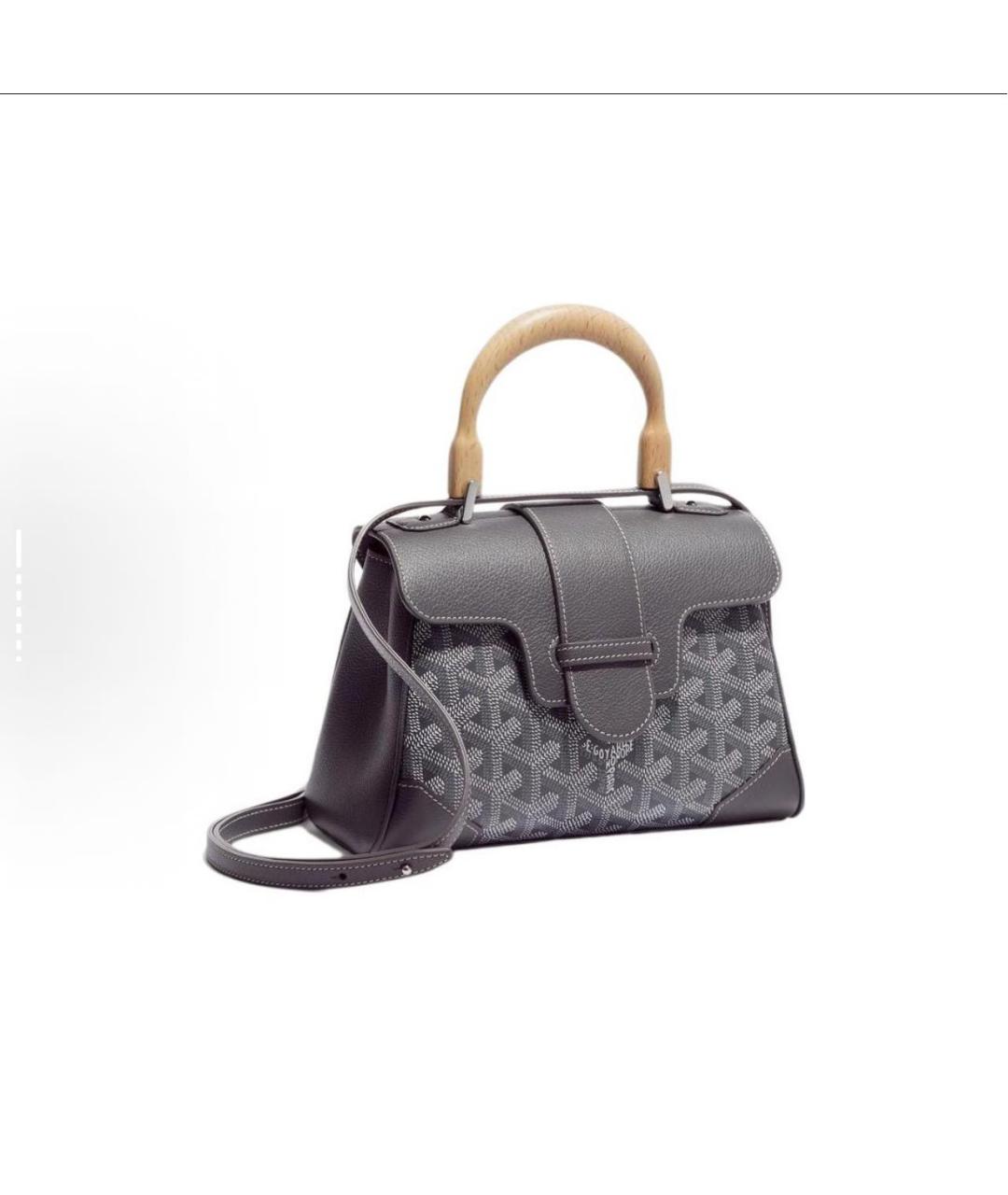 GOYARD Антрацитовая кожаная сумка через плечо, фото 1
