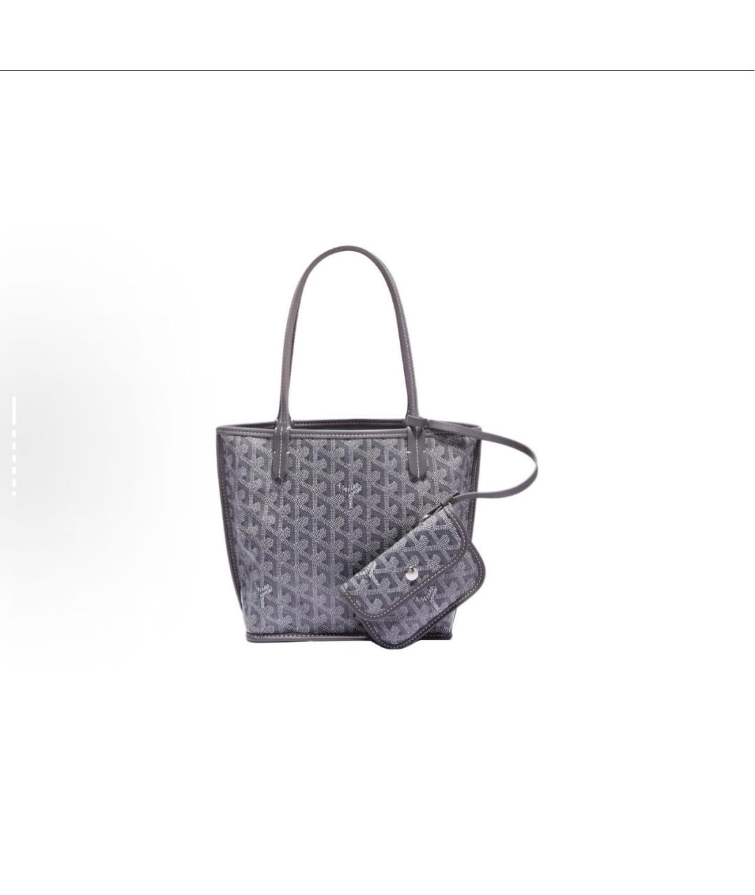 GOYARD Антрацитовая кожаная сумка через плечо, фото 2
