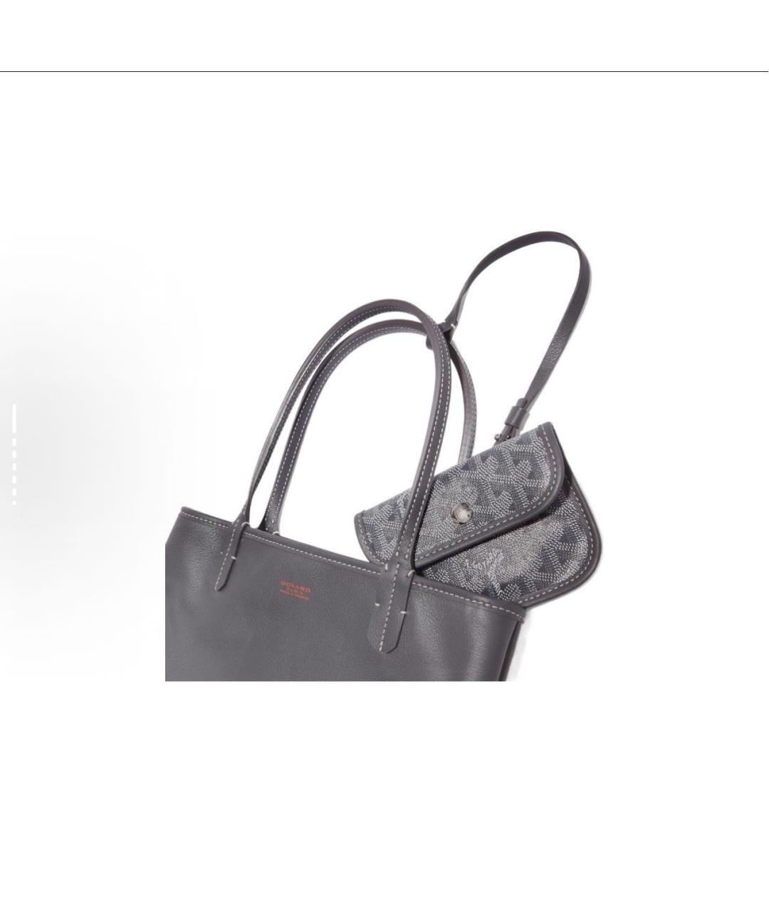 GOYARD Антрацитовая кожаная сумка через плечо, фото 3