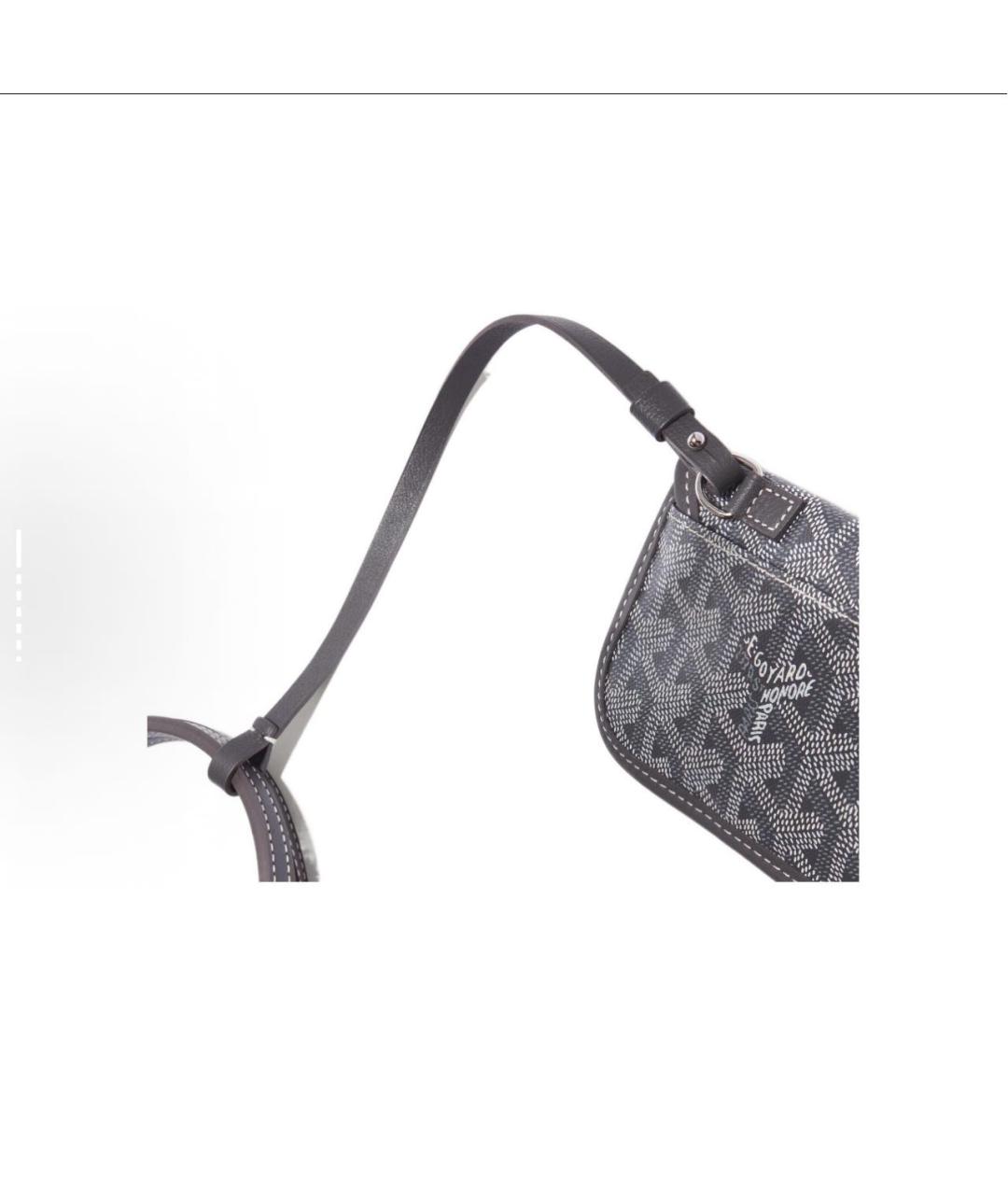 GOYARD Антрацитовая кожаная сумка через плечо, фото 4