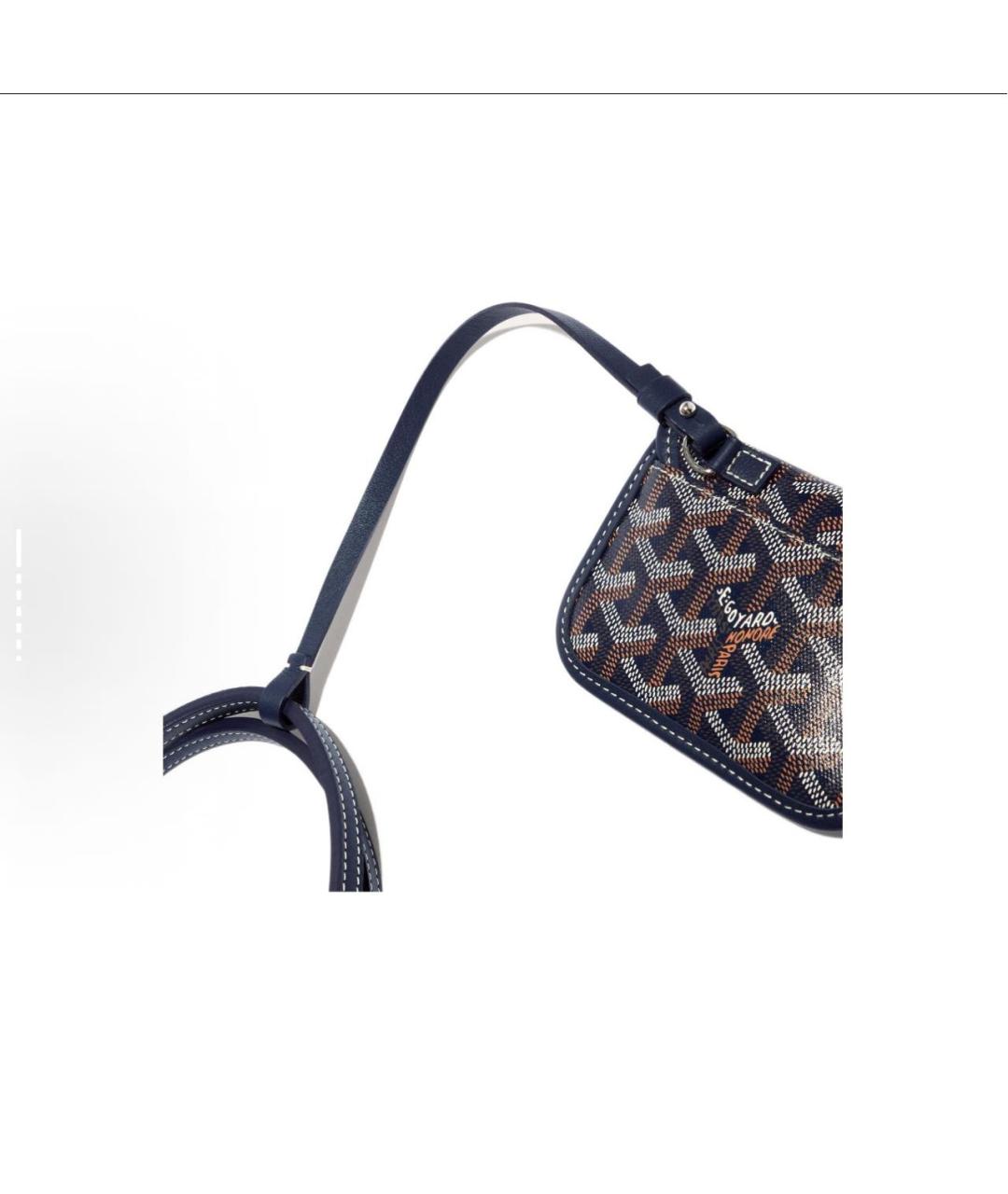 GOYARD Темно-синяя кожаная сумка через плечо, фото 4