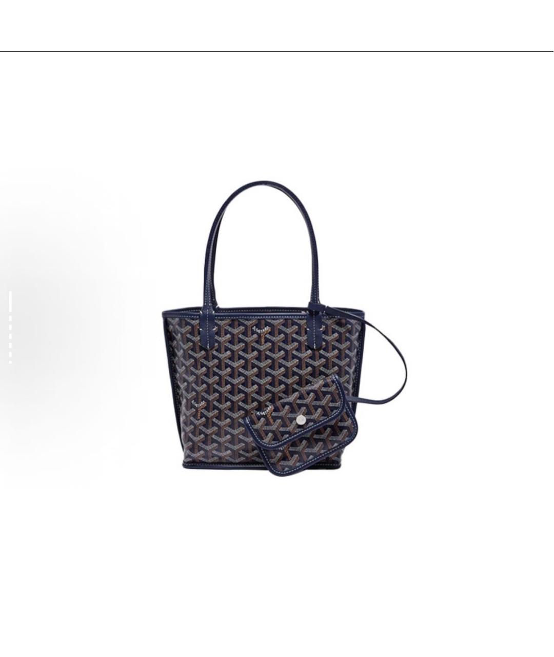 GOYARD Темно-синяя кожаная сумка через плечо, фото 2