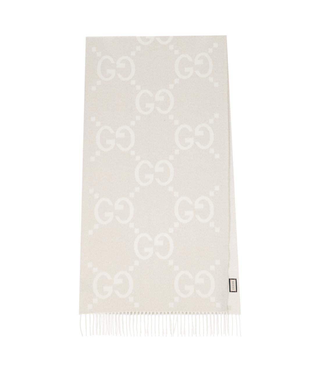 GUCCI Бежевый кашемировый шарф, фото 1