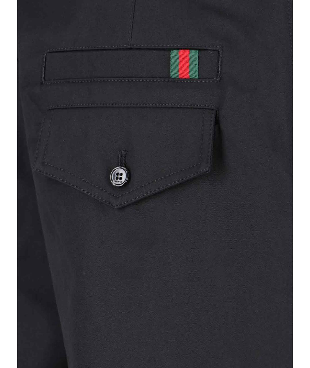 GUCCI Черные хлопковые повседневные брюки, фото 4