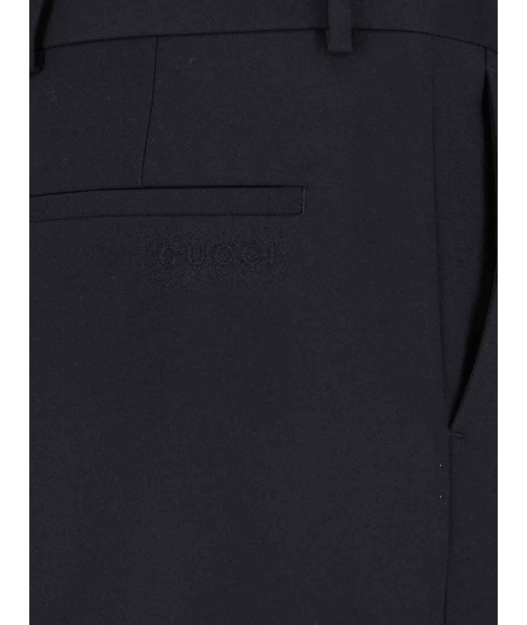 GUCCI Черные шерстяные классические брюки, фото 4