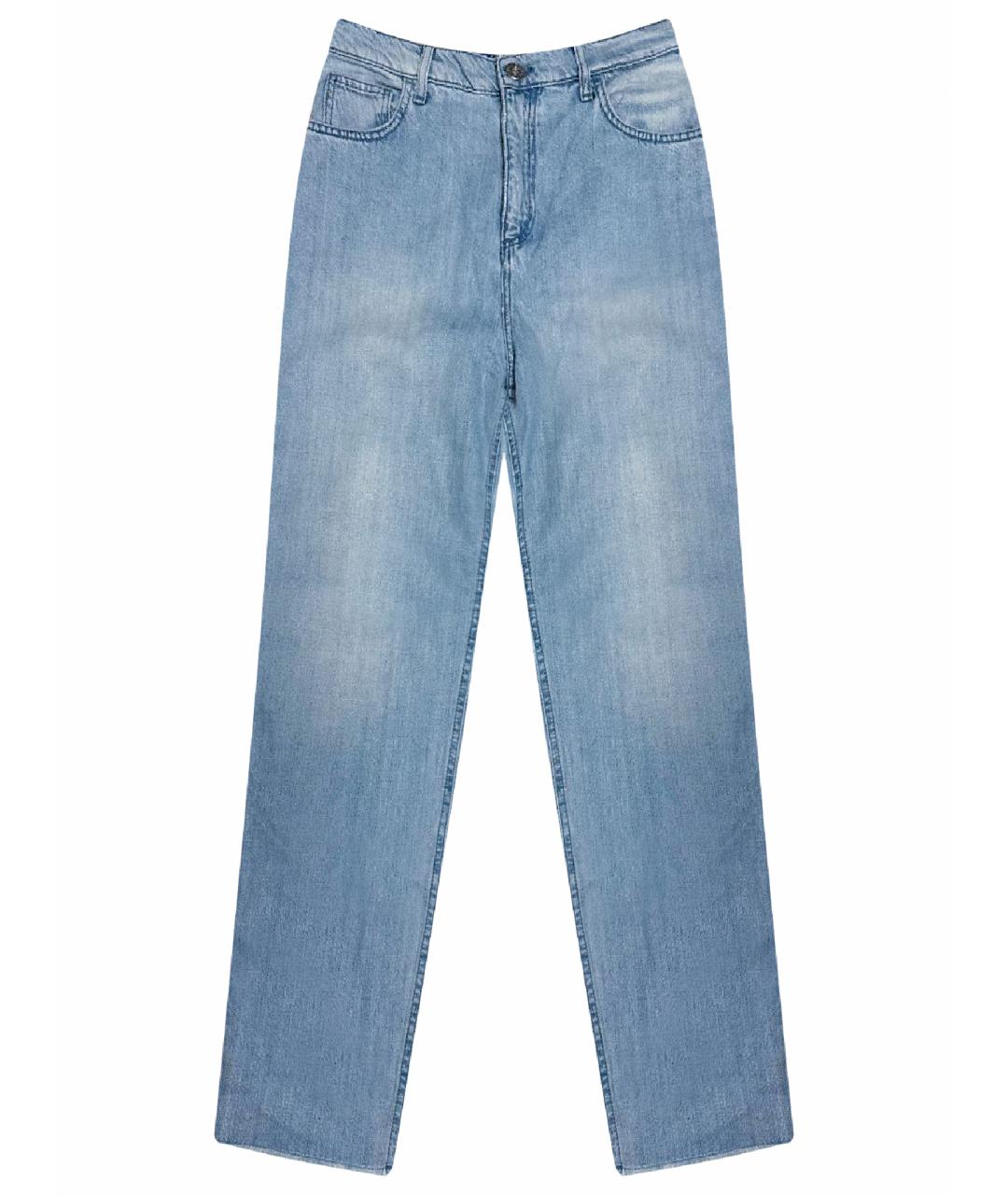 TRUSSARDI JEANS Голубые хлопковые прямые джинсы, фото 1