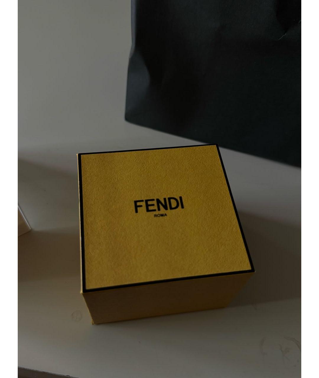 FENDI Золотые металлические серьги, фото 4