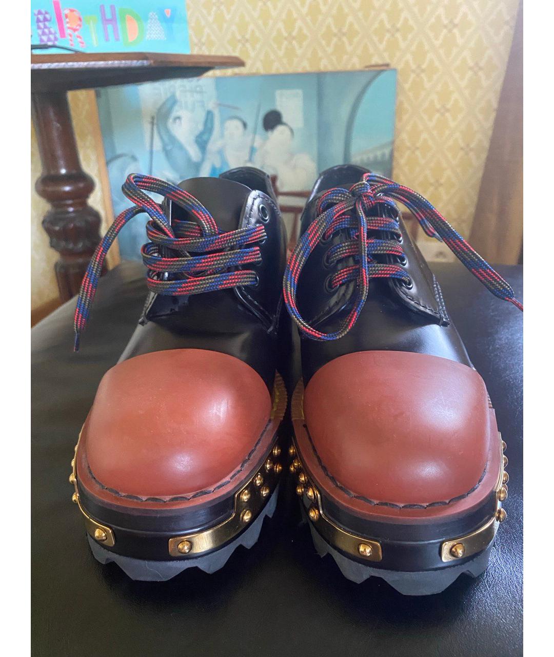 PRADA Черные кожаные брогги и оксфорды, фото 3
