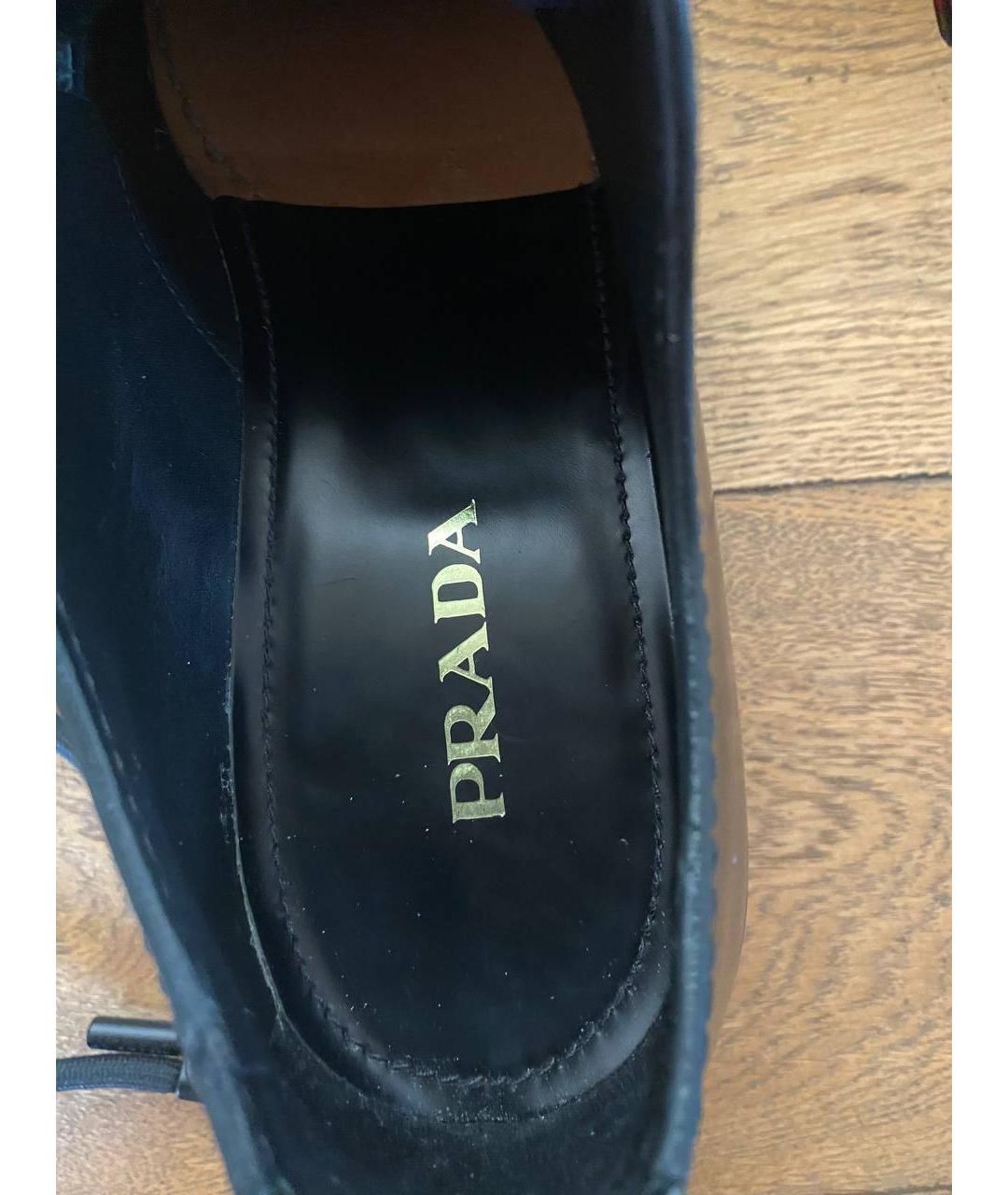 PRADA Черные кожаные брогги и оксфорды, фото 6