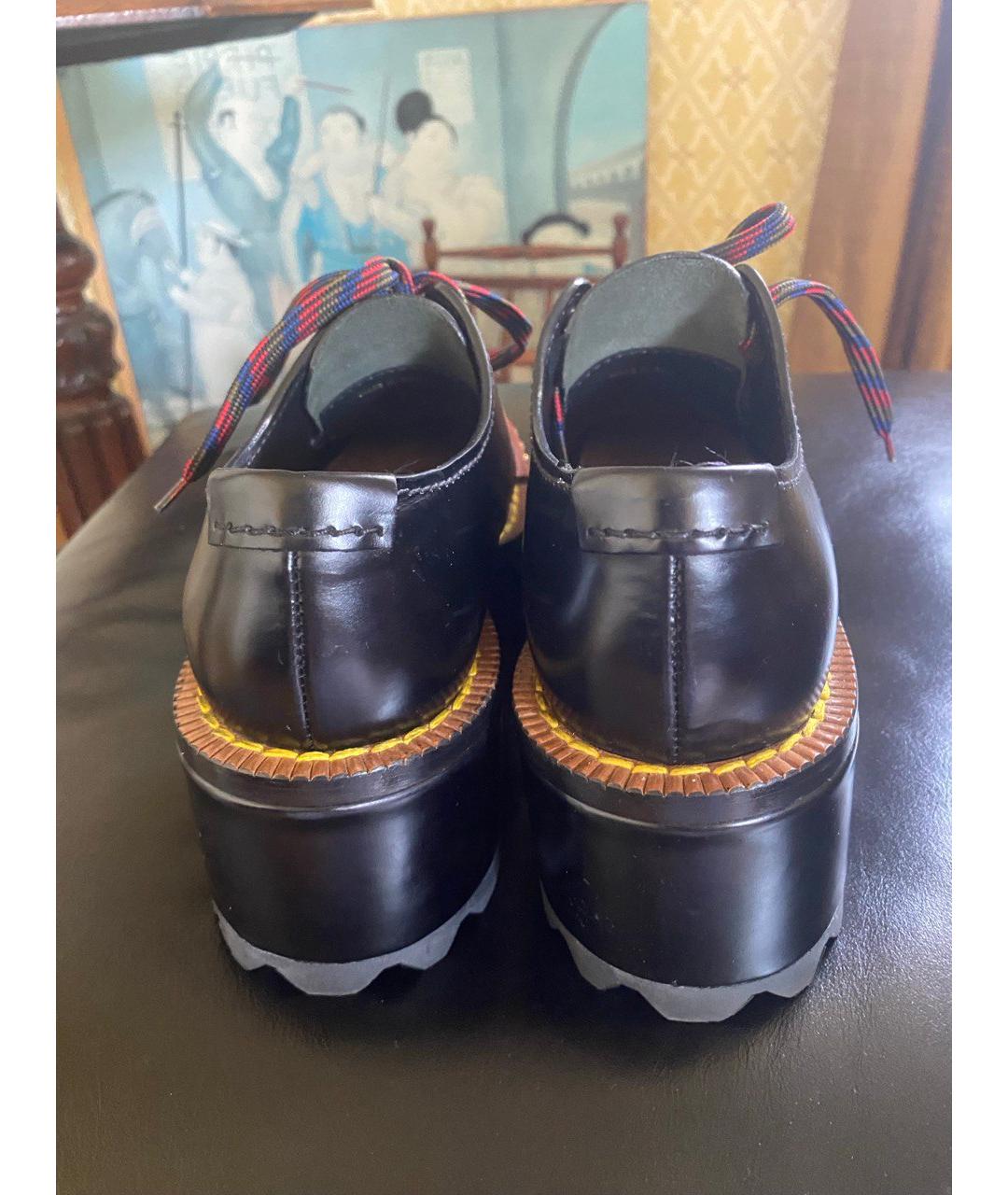 PRADA Черные кожаные брогги и оксфорды, фото 4