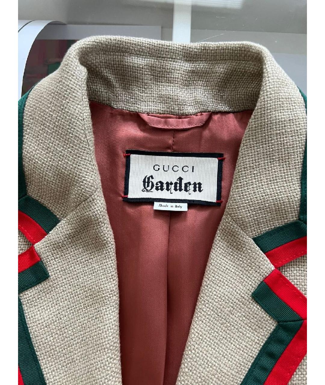 GUCCI Хаки хлопковое пальто, фото 3