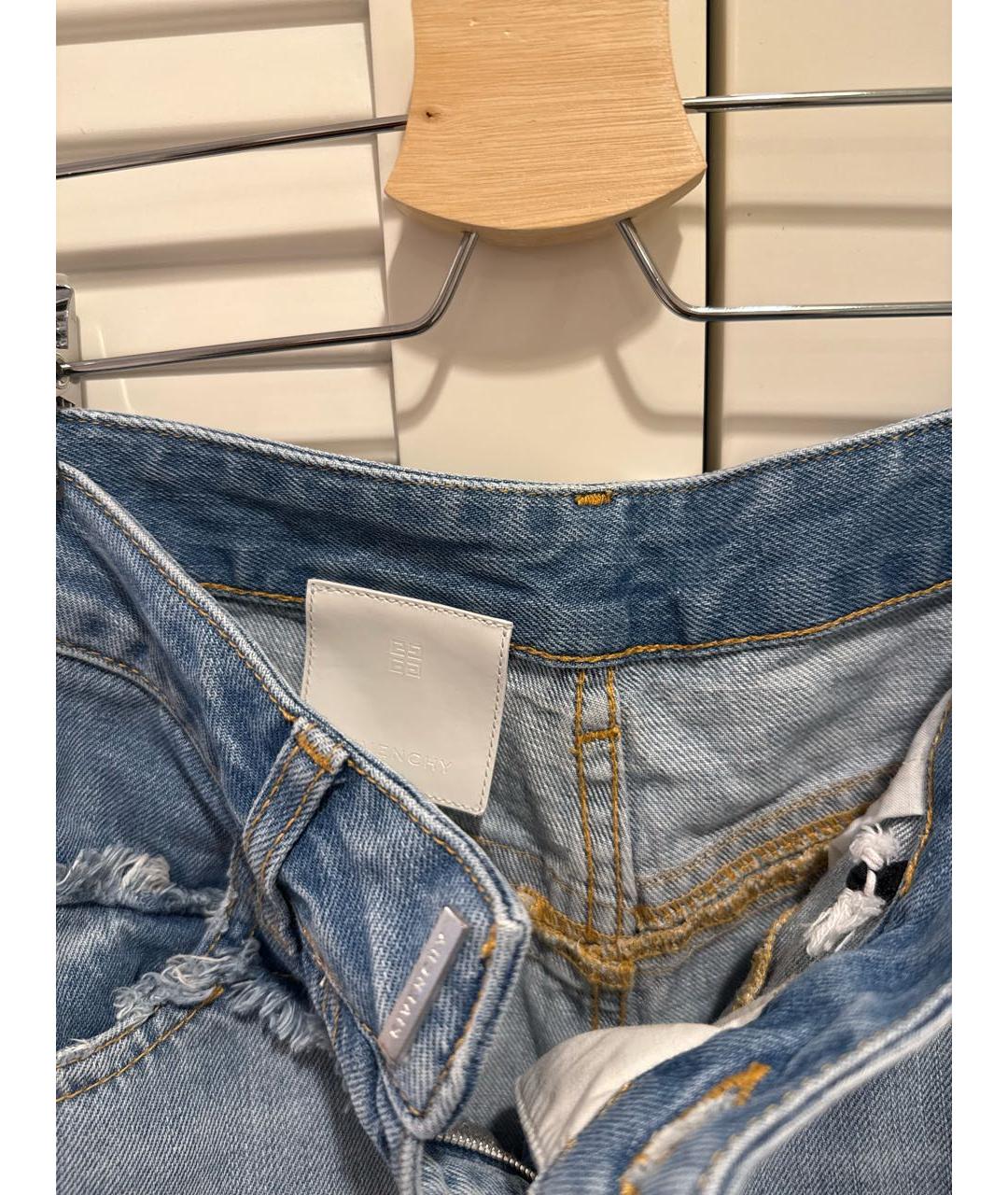 GIVENCHY Голубые хлопковые прямые джинсы, фото 3