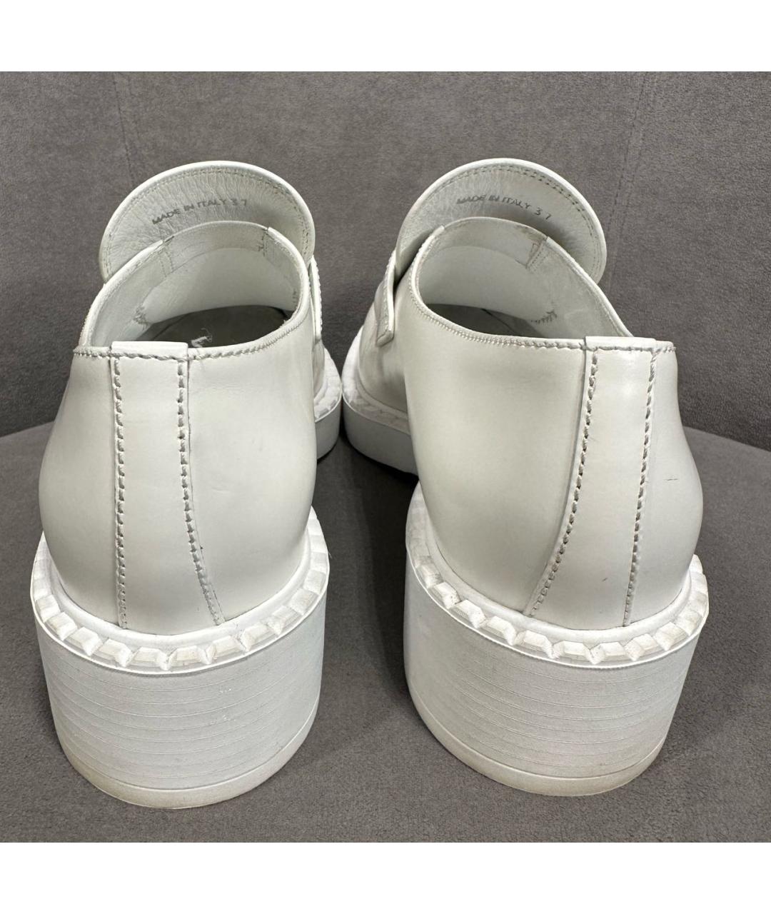 PRADA Белые кожаные лоферы, фото 4