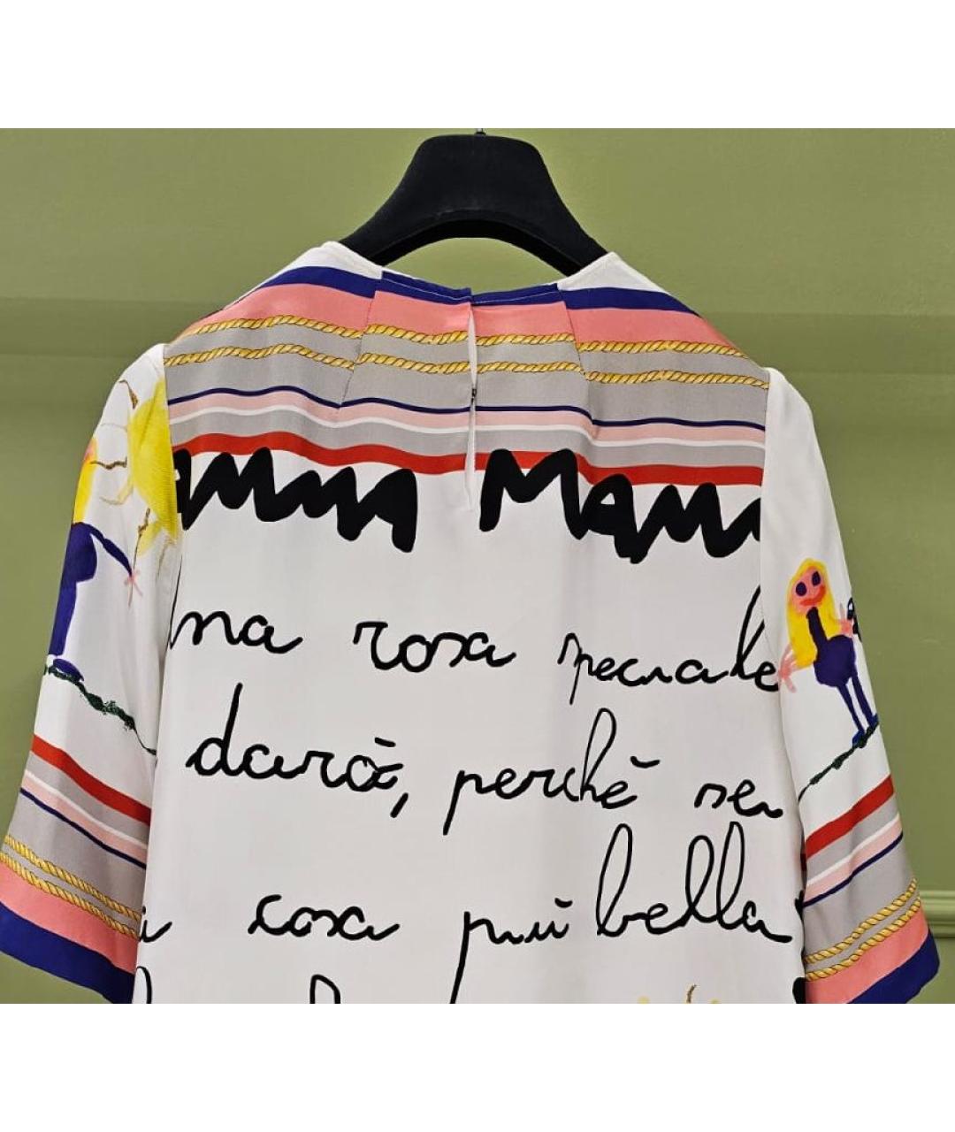 DOLCE&GABBANA Белая шелковая футболка, фото 3