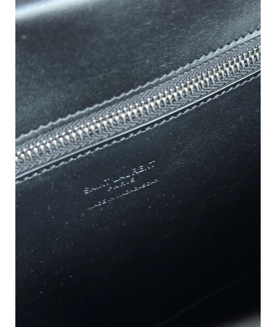 SAINT LAURENT Черная пелетеная пляжная сумка, фото 6