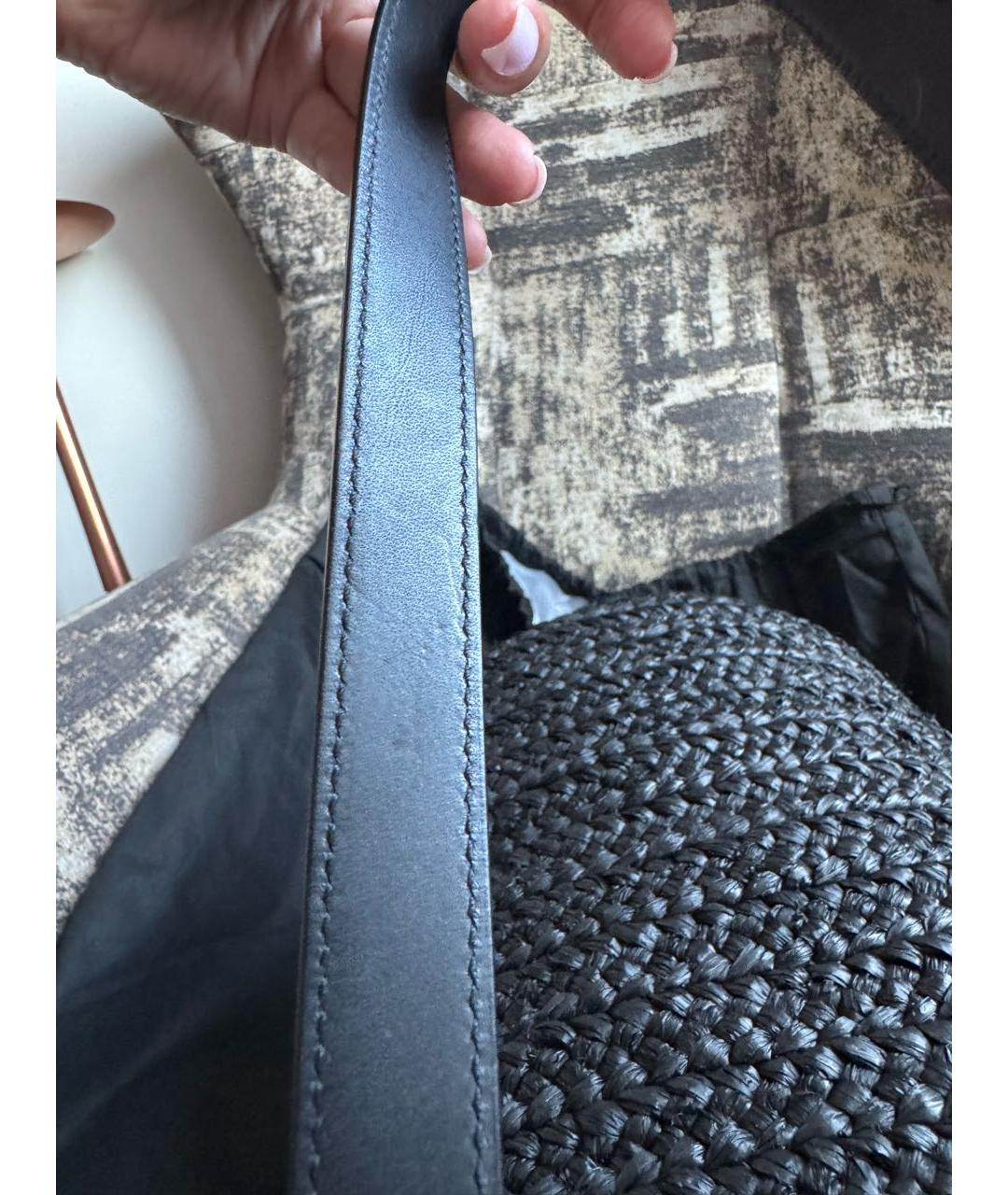 SAINT LAURENT Черная пелетеная пляжная сумка, фото 8