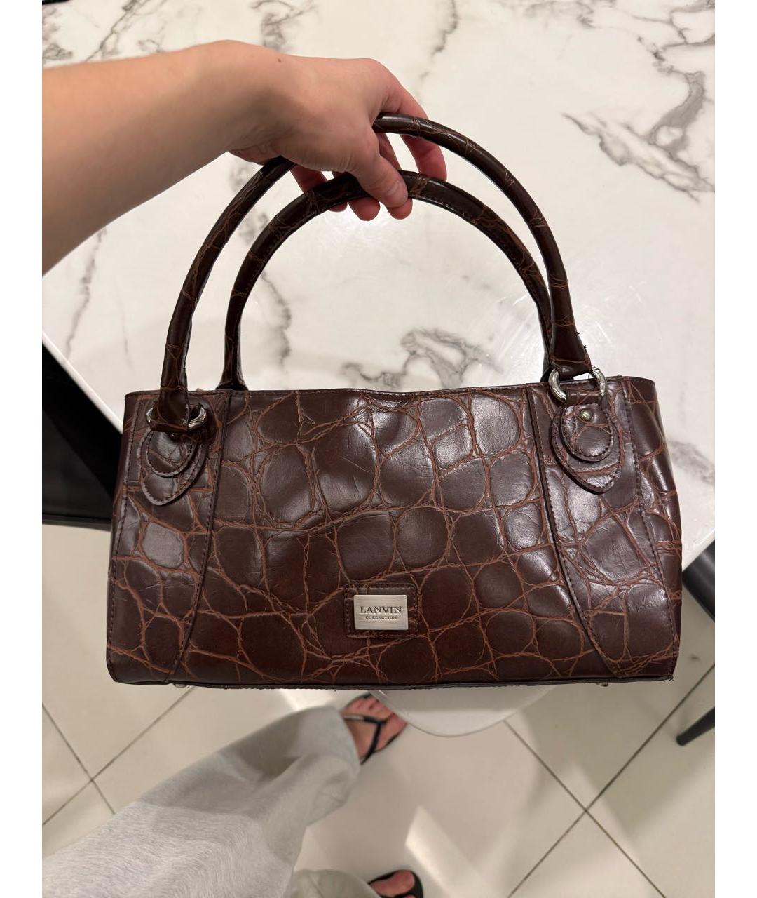 LANVIN Коричневая сумка с короткими ручками, фото 7