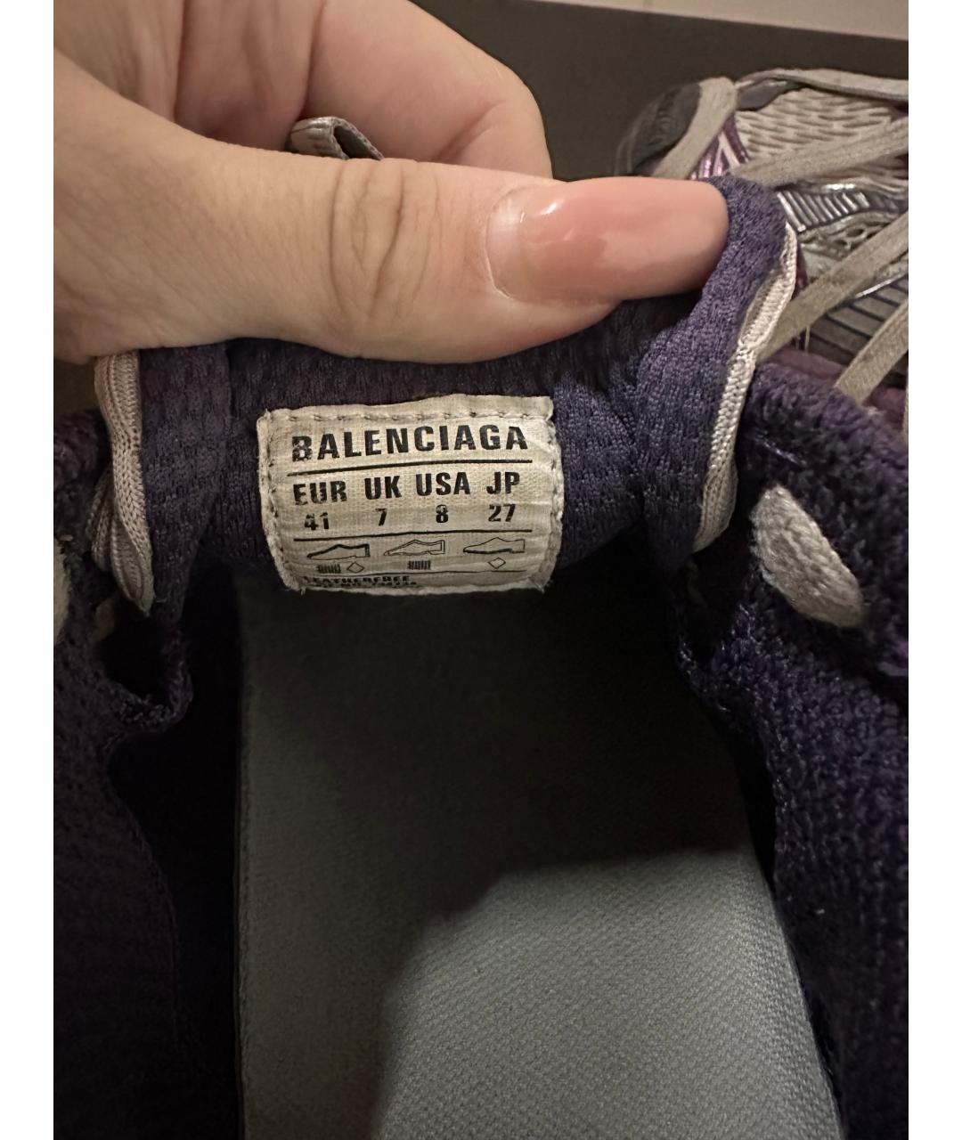 BALENCIAGA Коричневые текстильные высокие кроссовки / кеды, фото 3