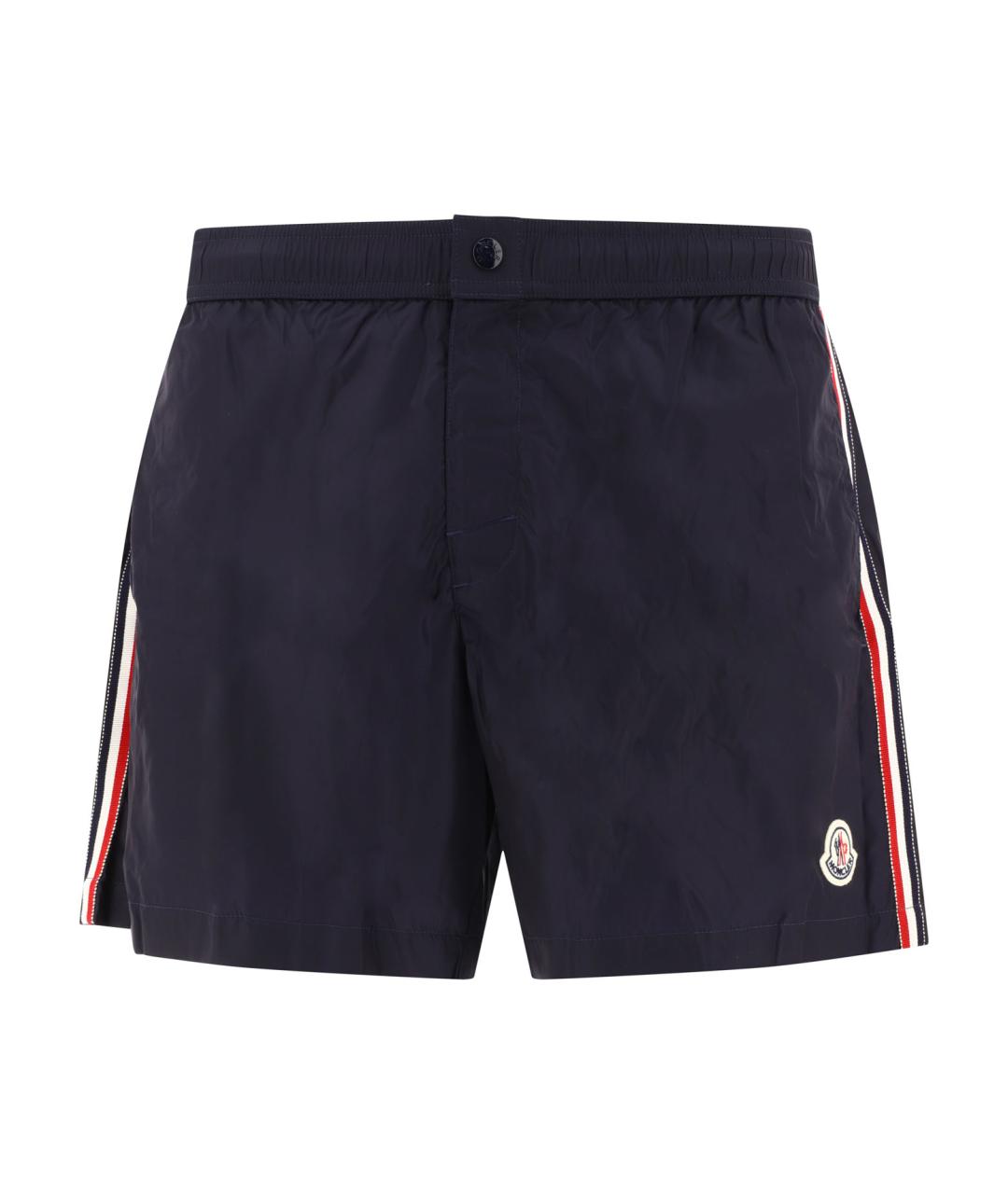 MONCLER Темно-синие синтетические шорты, фото 1