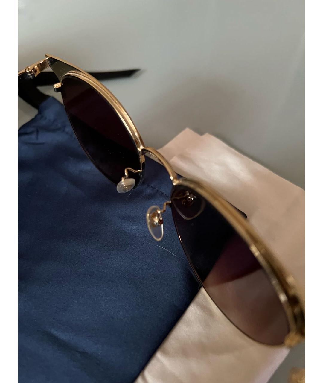 GUCCI Коричневые металлические солнцезащитные очки, фото 5