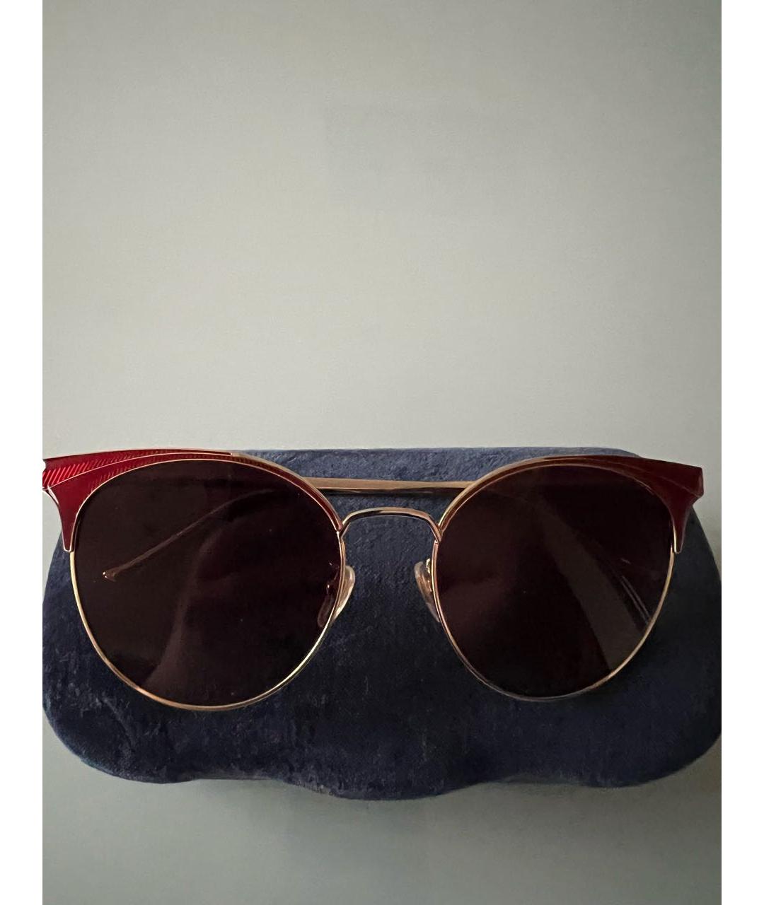 GUCCI Коричневые металлические солнцезащитные очки, фото 6