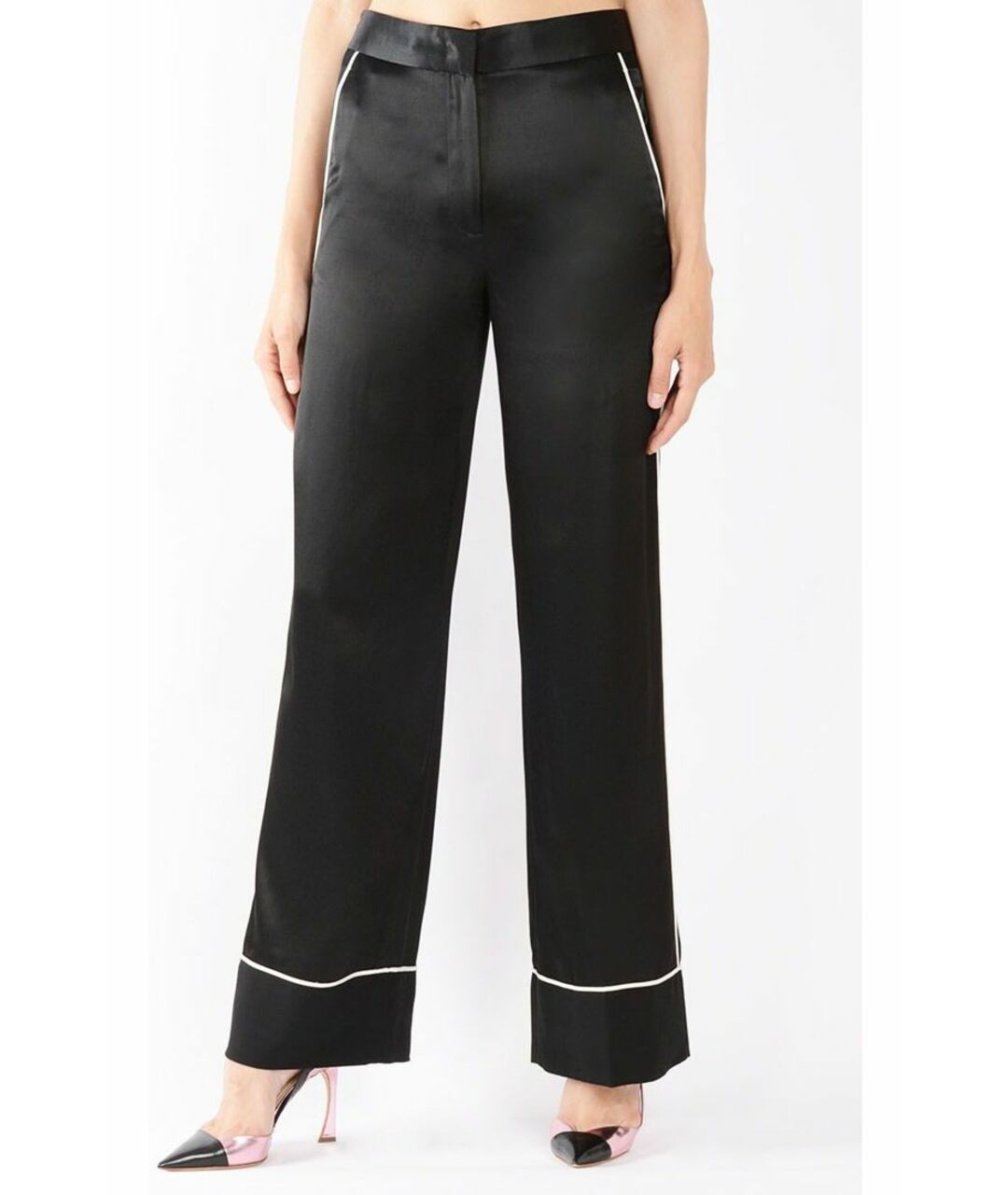 DKNY Черные вискозные прямые брюки, фото 4