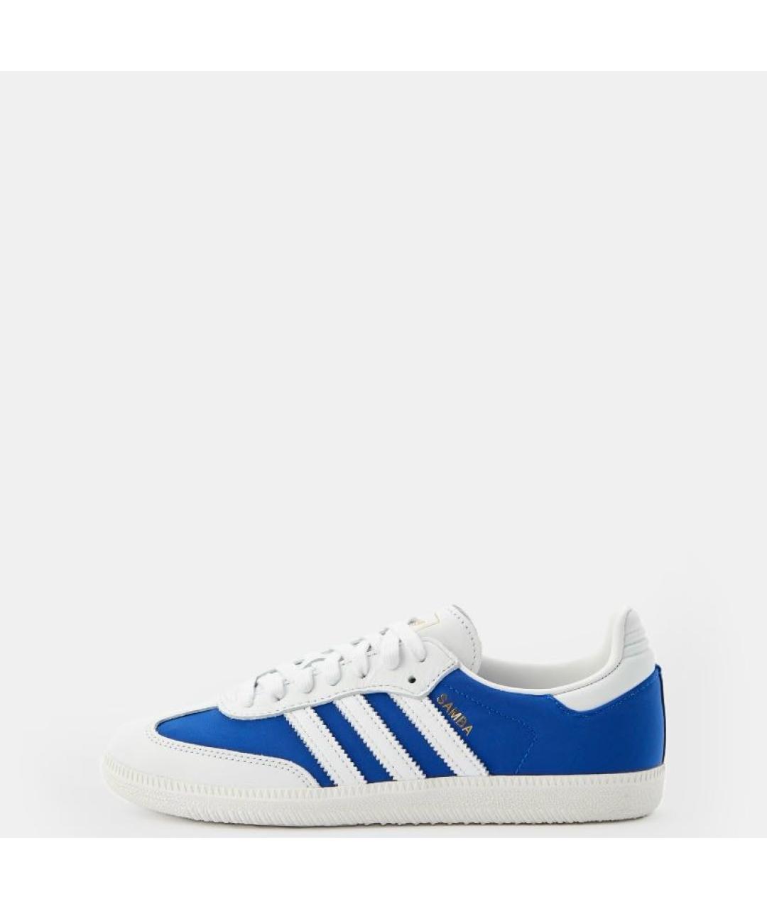 ADIDAS Синие кожаные низкие кроссовки / кеды, фото 2