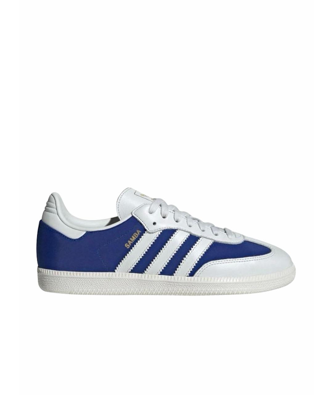 ADIDAS Синие кожаные низкие кроссовки / кеды, фото 1
