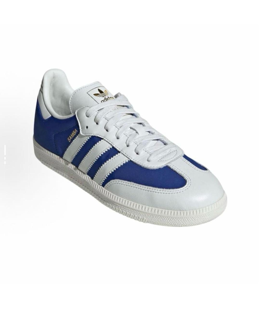 ADIDAS Синие кожаные низкие кроссовки / кеды, фото 4