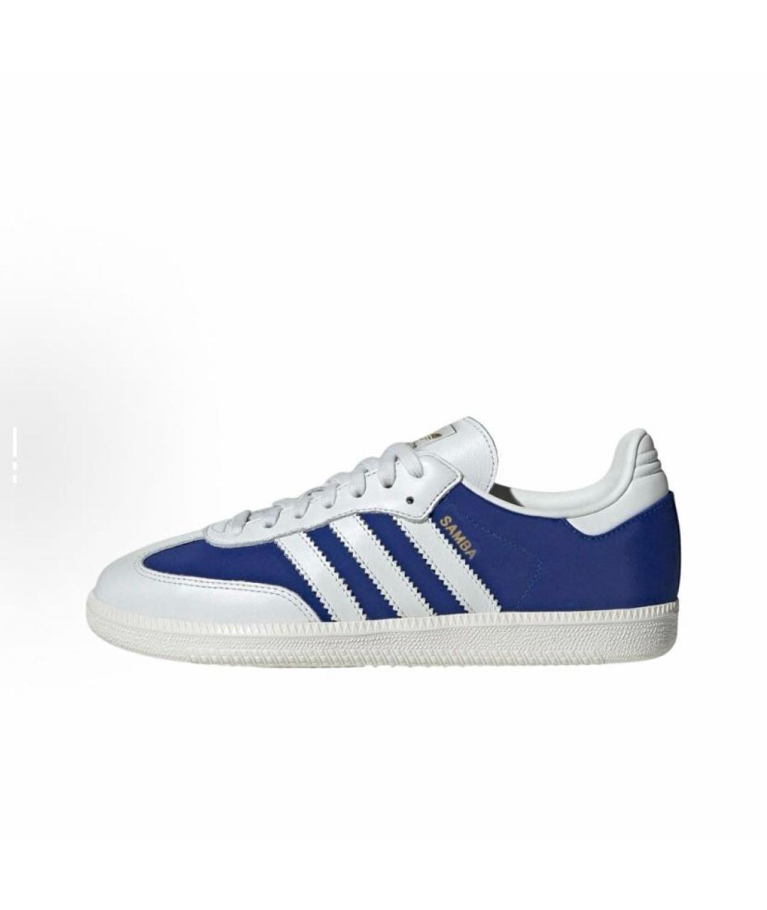 ADIDAS Синие кожаные низкие кроссовки / кеды, фото 3