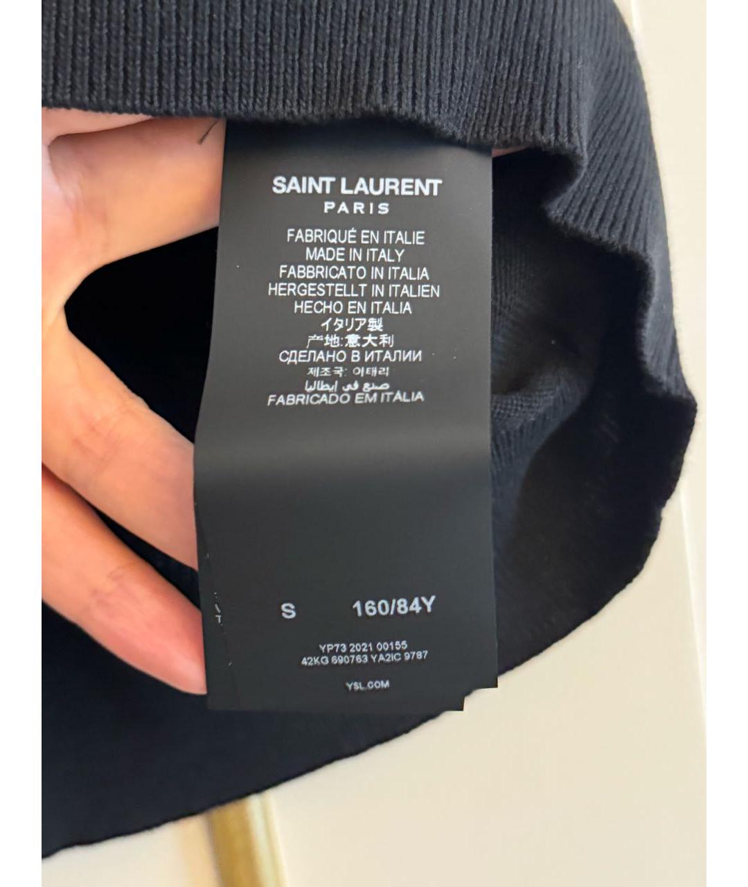 SAINT LAURENT Черная хлопковая майка, фото 5