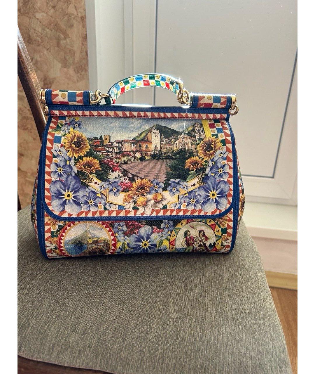DOLCE&GABBANA Мульти кожаная сумка с короткими ручками, фото 9